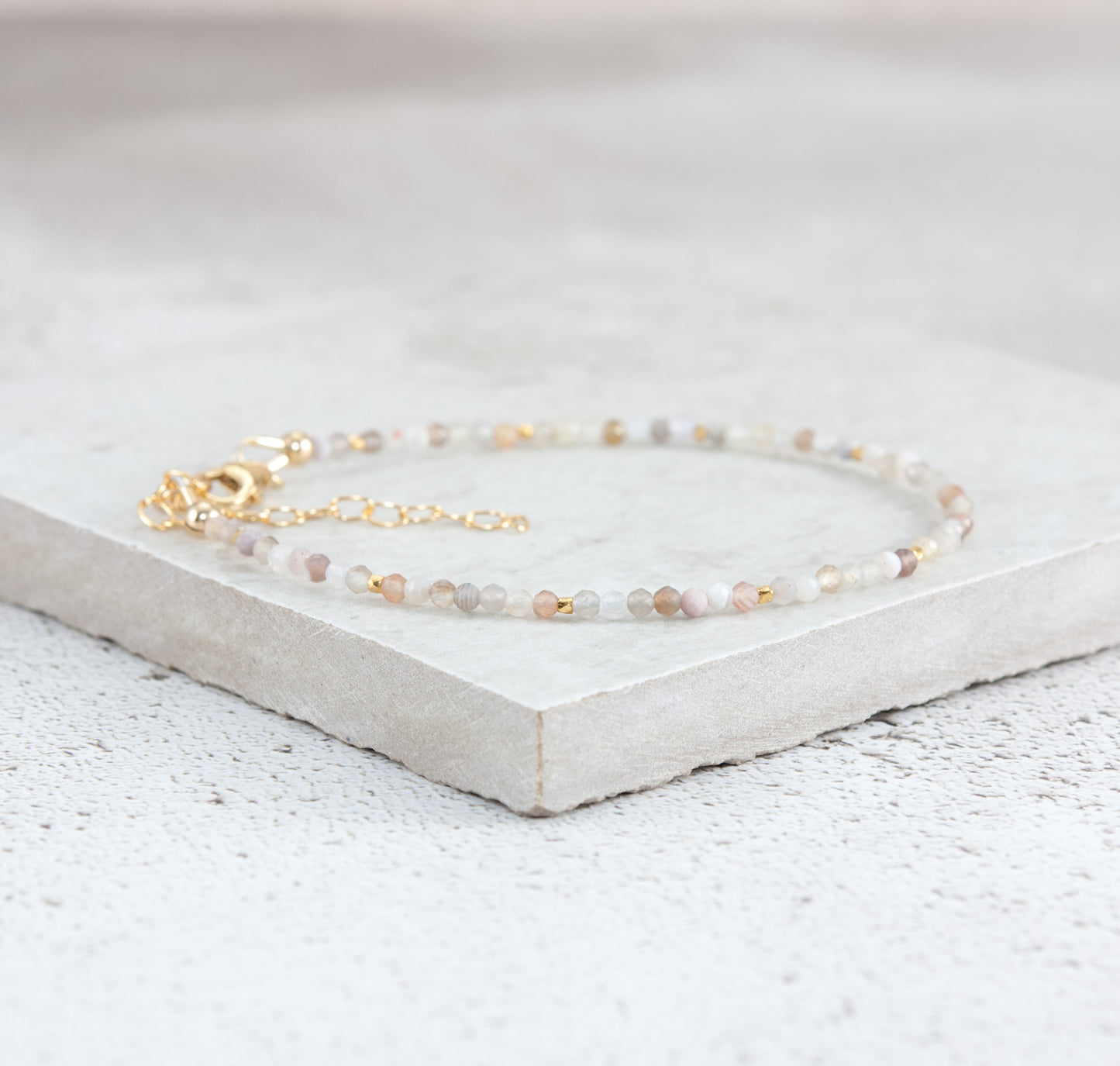 Dainty Botswana Agate Gemstone Bracelet
