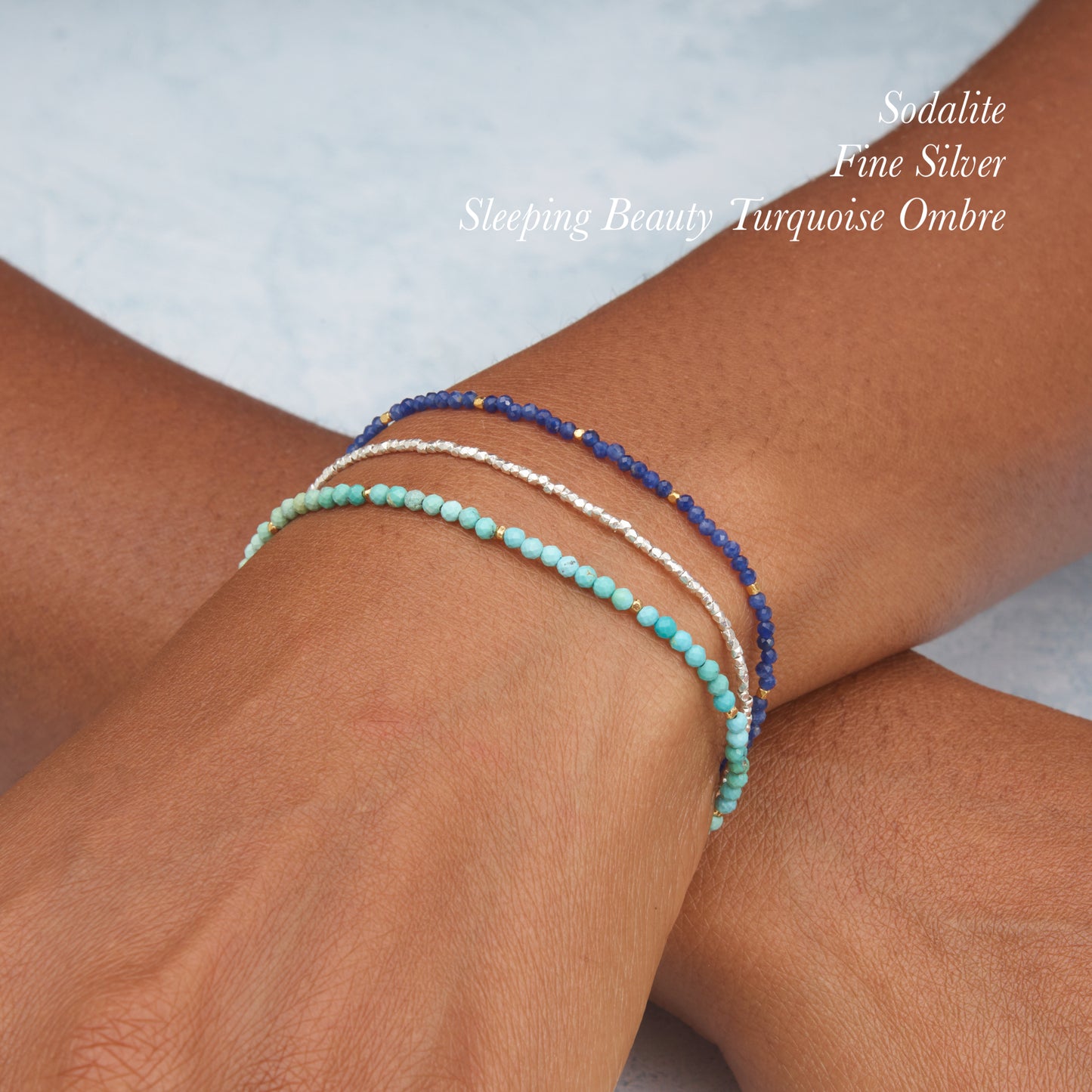 Sleeping Beauty Turquoise Dainty Bracelet, Ombre Blue & Green