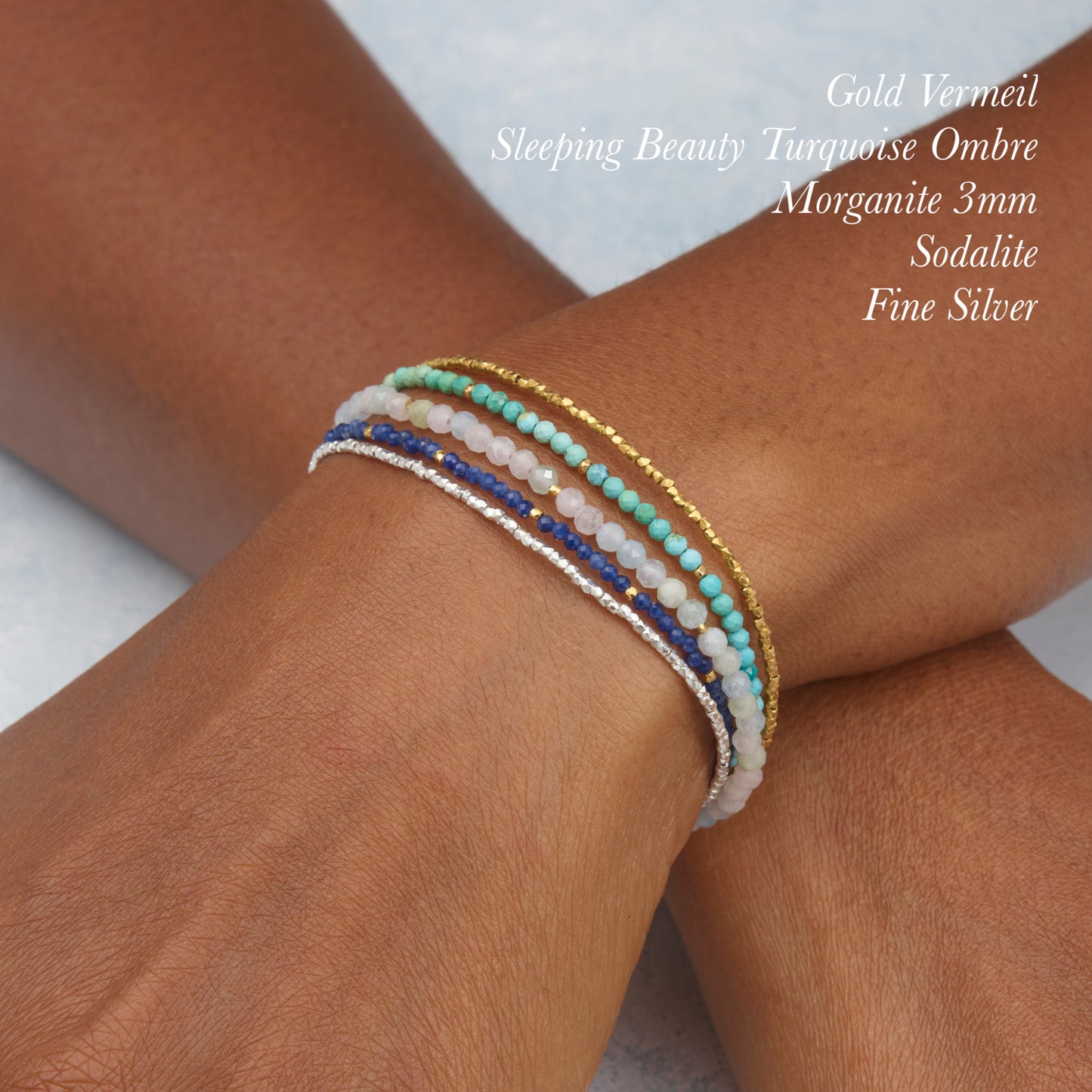 Sleeping Beauty Turquoise Dainty Bracelet, Ombre Blue & Green