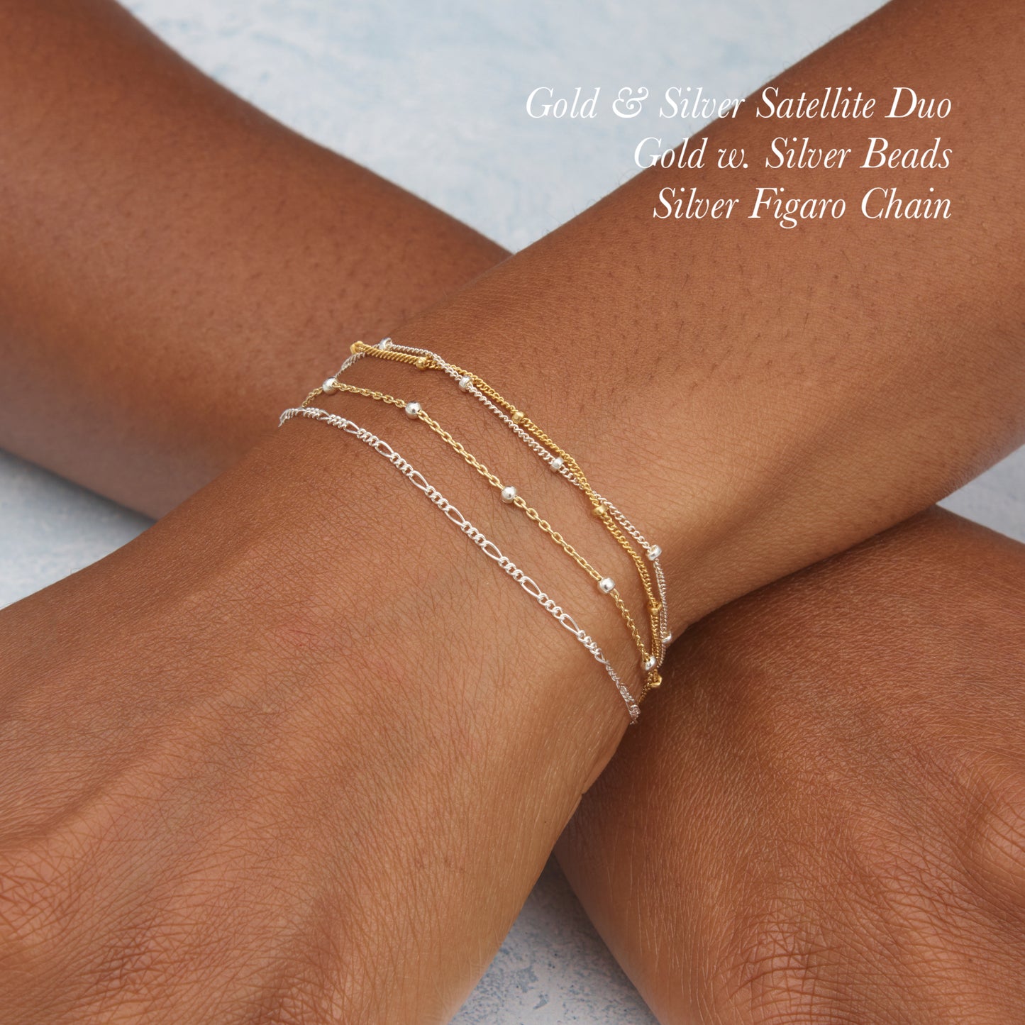 Dainty Silver Figaro Chain Bracelet