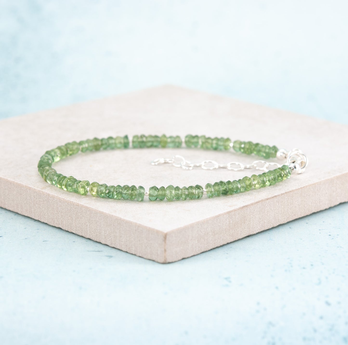 Green Apatite Gemstone Bracelet (3mm)