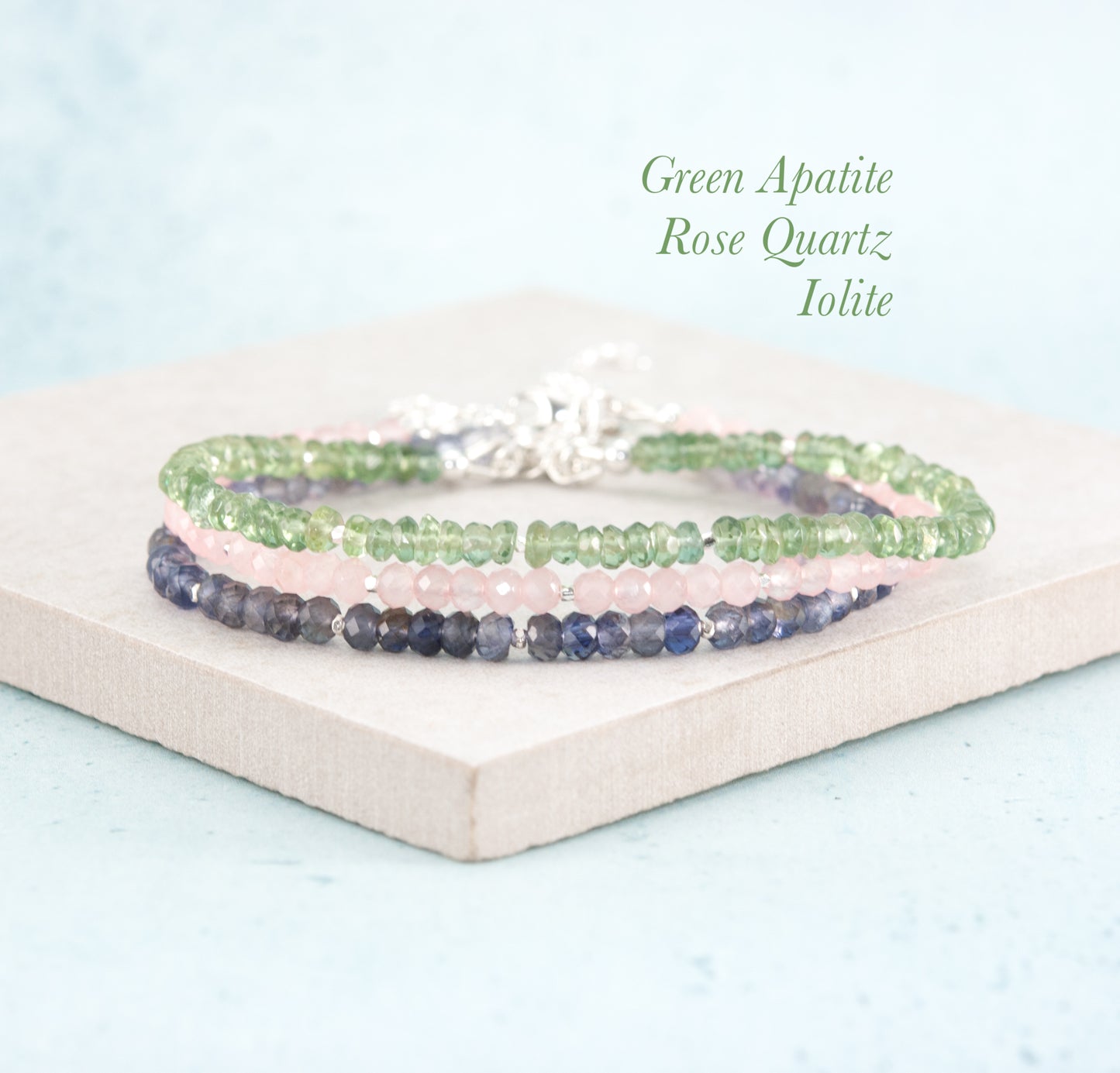 Green Apatite Gemstone Bracelet (3mm)