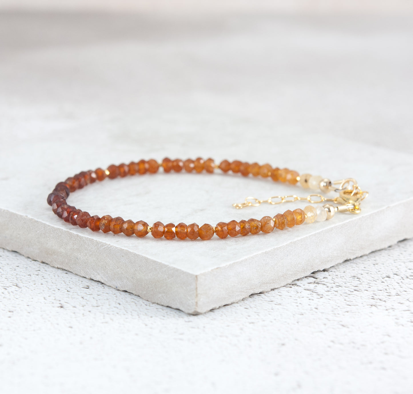 Hessonite Garnet Gemstone Bracelet