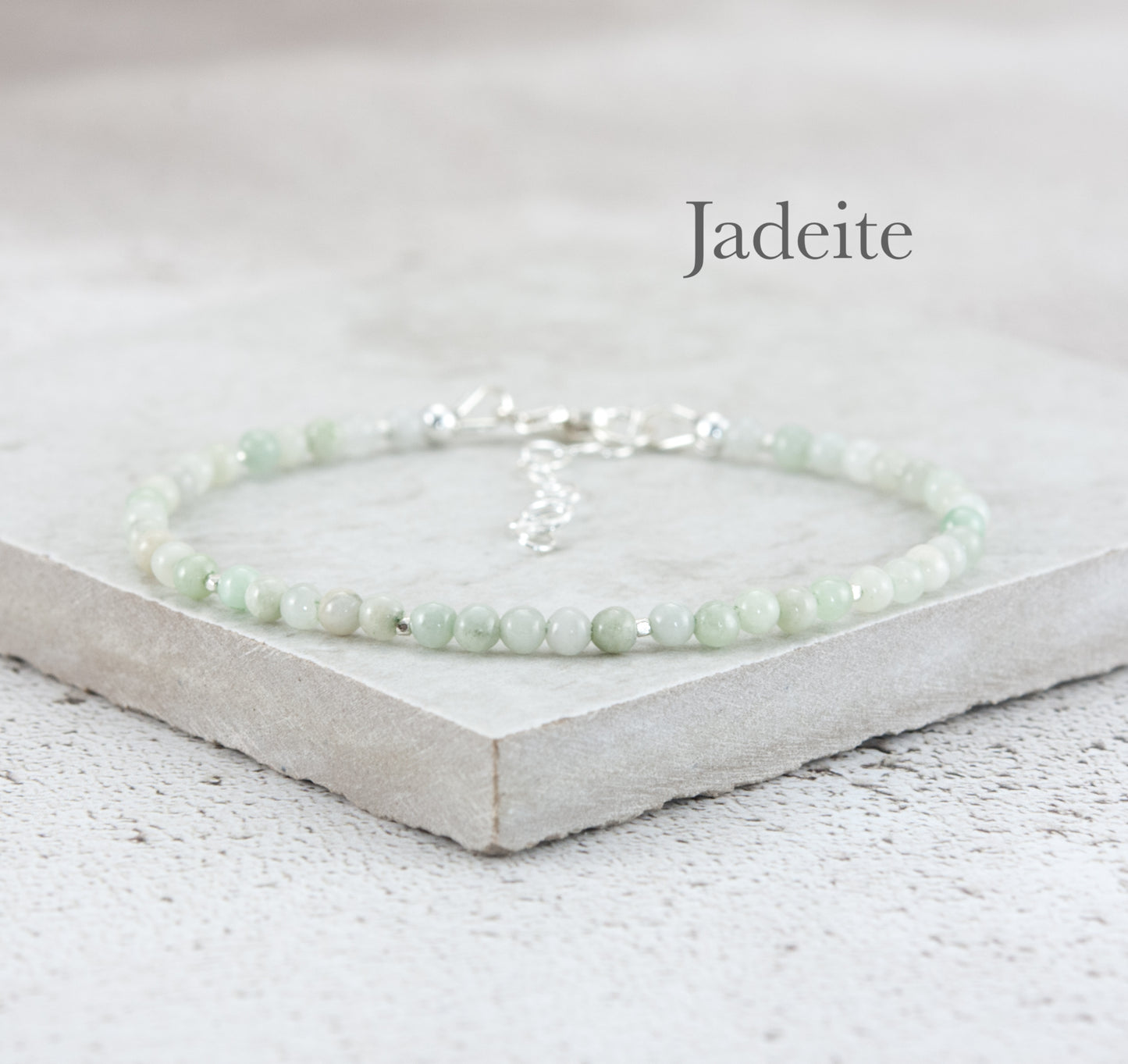 Dainty Jadeite Gemstone Bracelet (3mm)