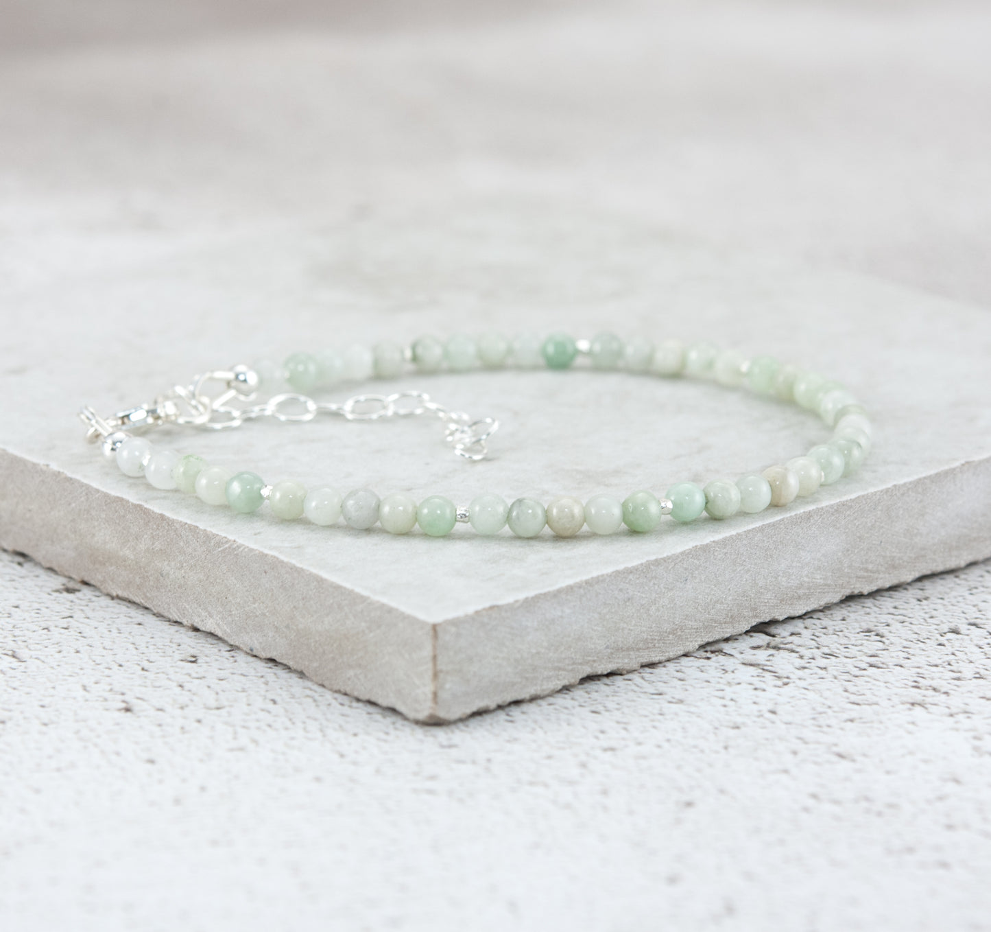 Dainty Jadeite Gemstone Bracelet (3mm)
