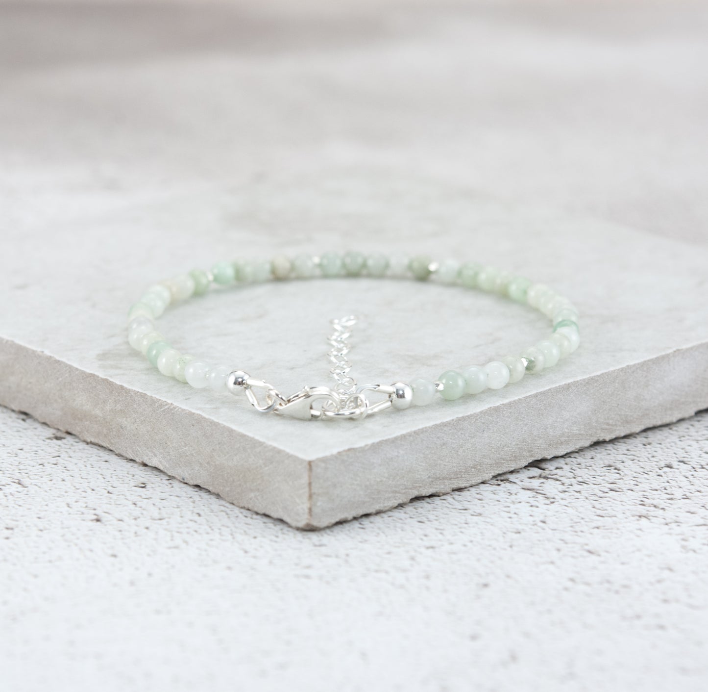 Dainty Jadeite Gemstone Bracelet (3mm)