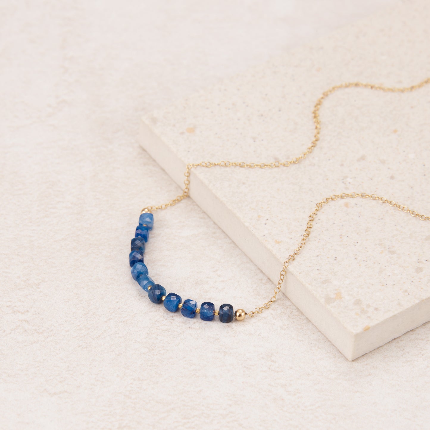 Kyanite Cube Bead Necklace