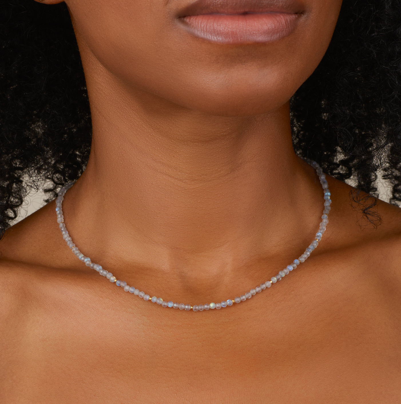 Dainty Labradorite Gemstone Necklace (AAA Grade)