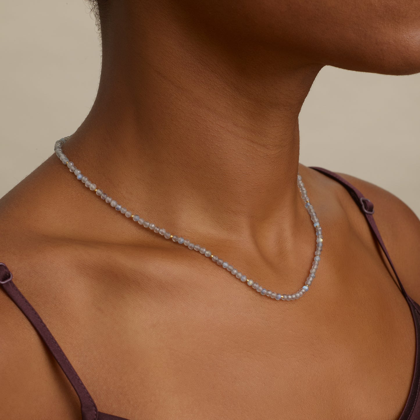 Dainty Labradorite Gemstone Necklace (AAA Grade)