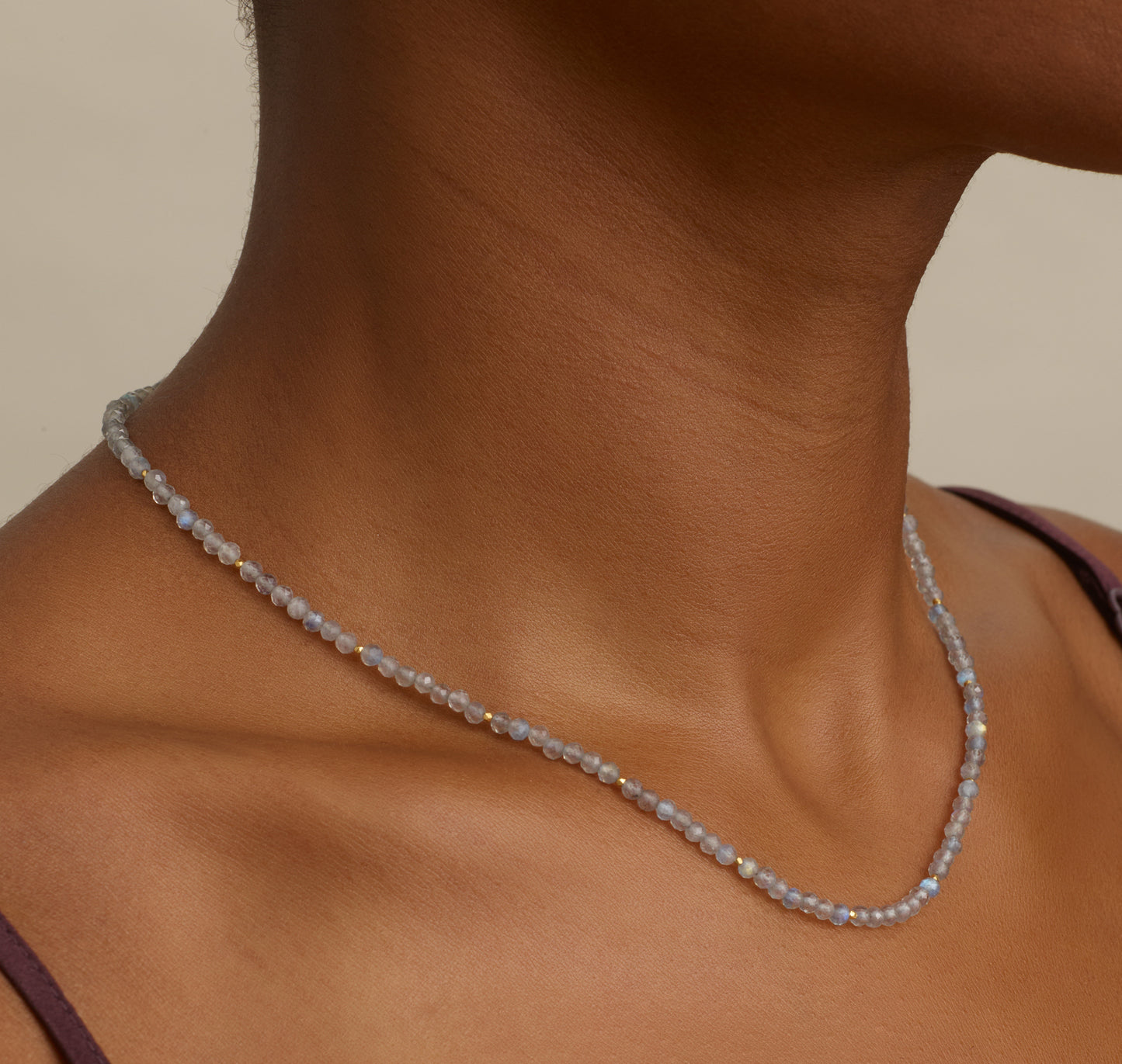 Dainty Labradorite Gemstone Necklace (AAA Grade)
