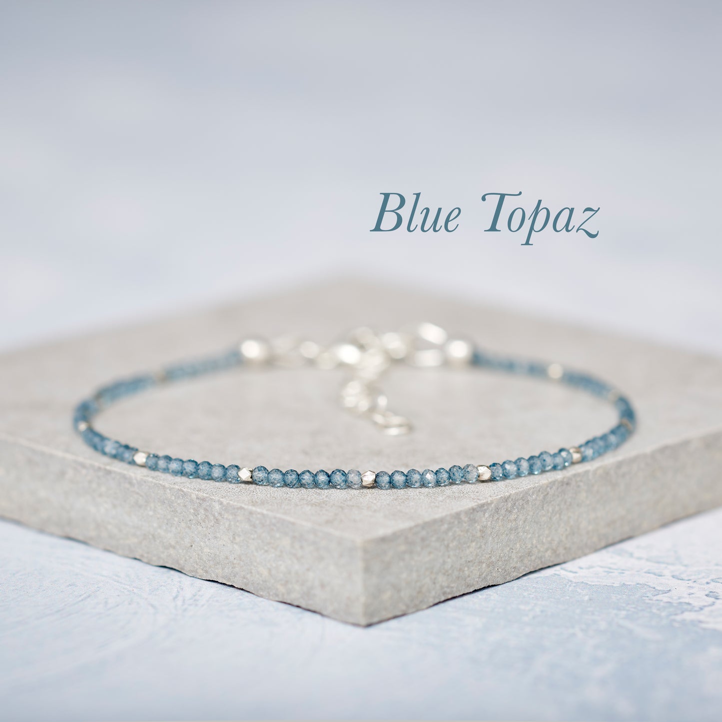 Dainty London Blue Topaz Gemstone Bracelet