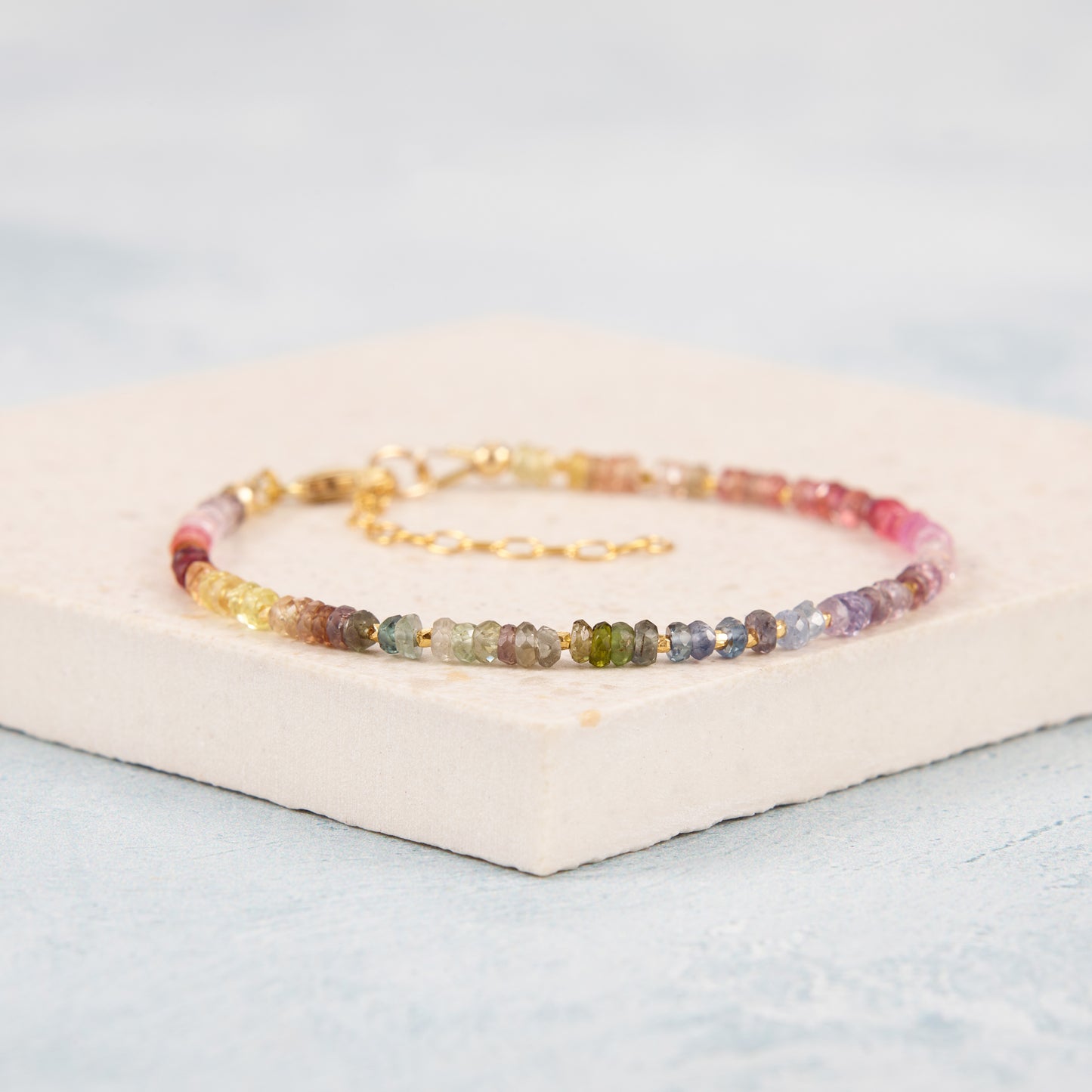 Dainty Multicolour Sapphire Gemstone Bracelet