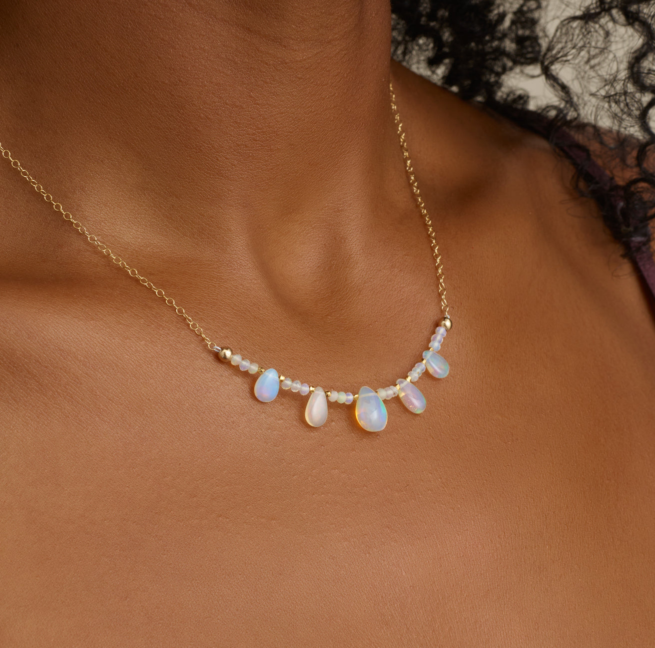 Opal Droplets Necklace