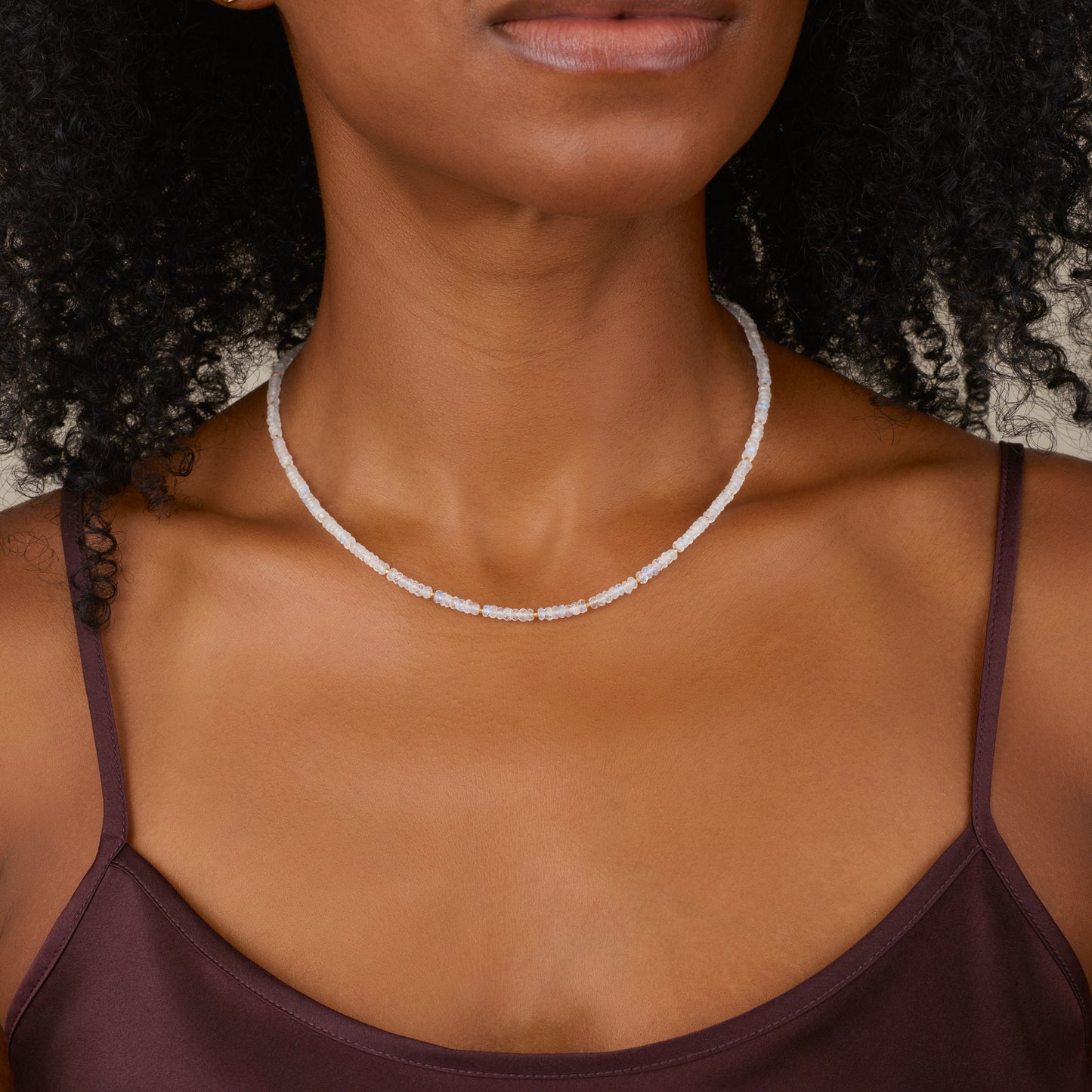 Dainty Rainbow Moonstone Necklace (AAA Grade)