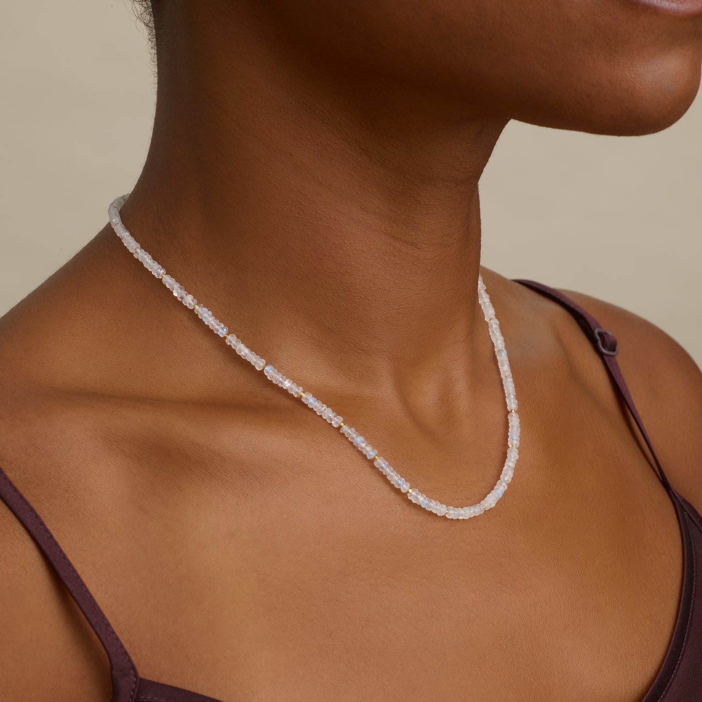 Dainty Rainbow Moonstone Necklace (AAA Grade)