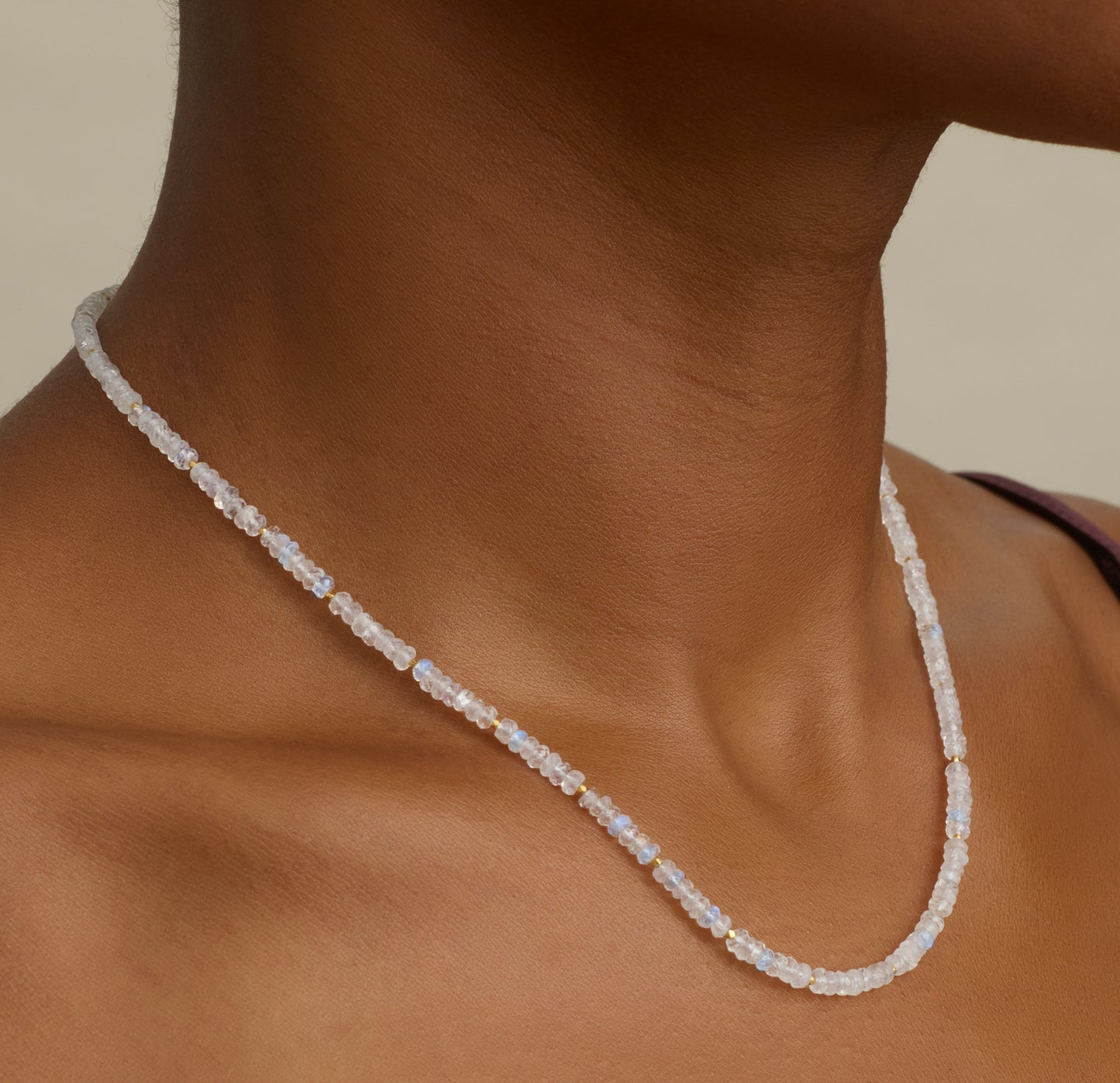 Dainty Rainbow Moonstone Necklace (AAA Grade)