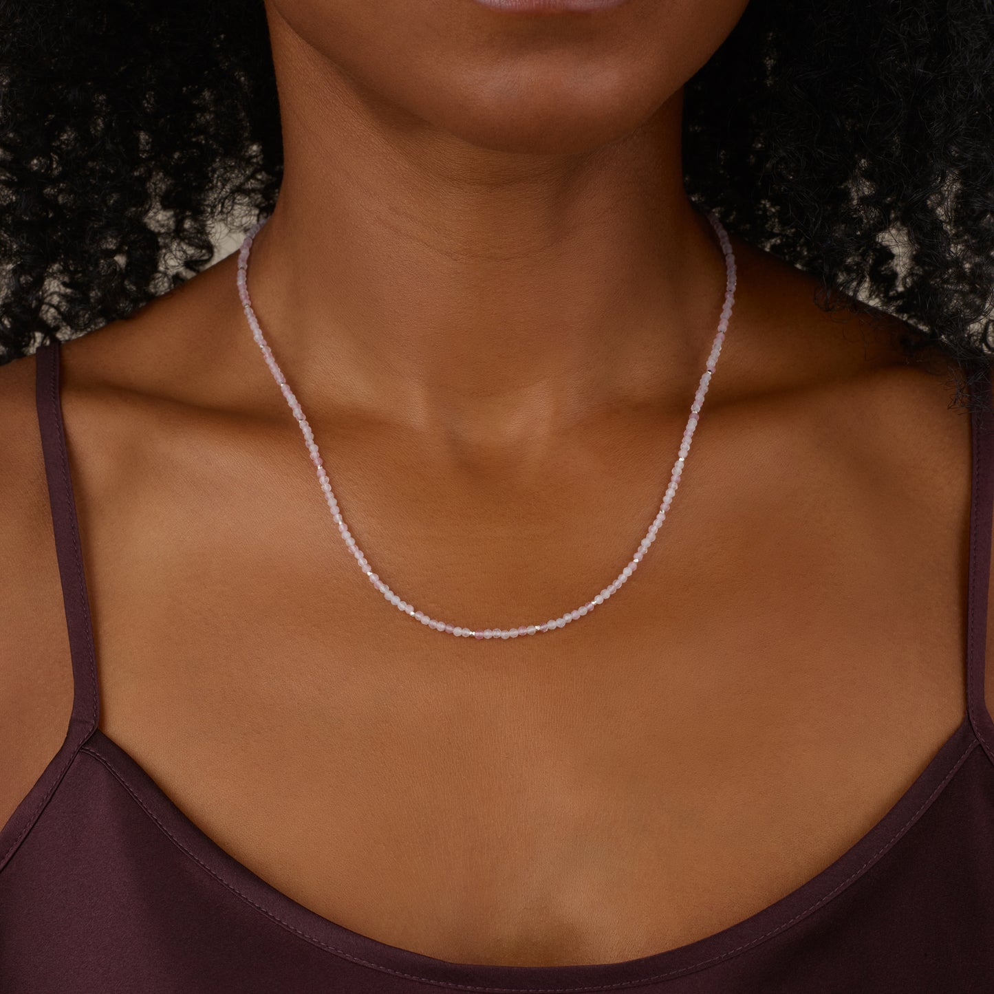 Dainty Rose Quartz Gemstone Necklace