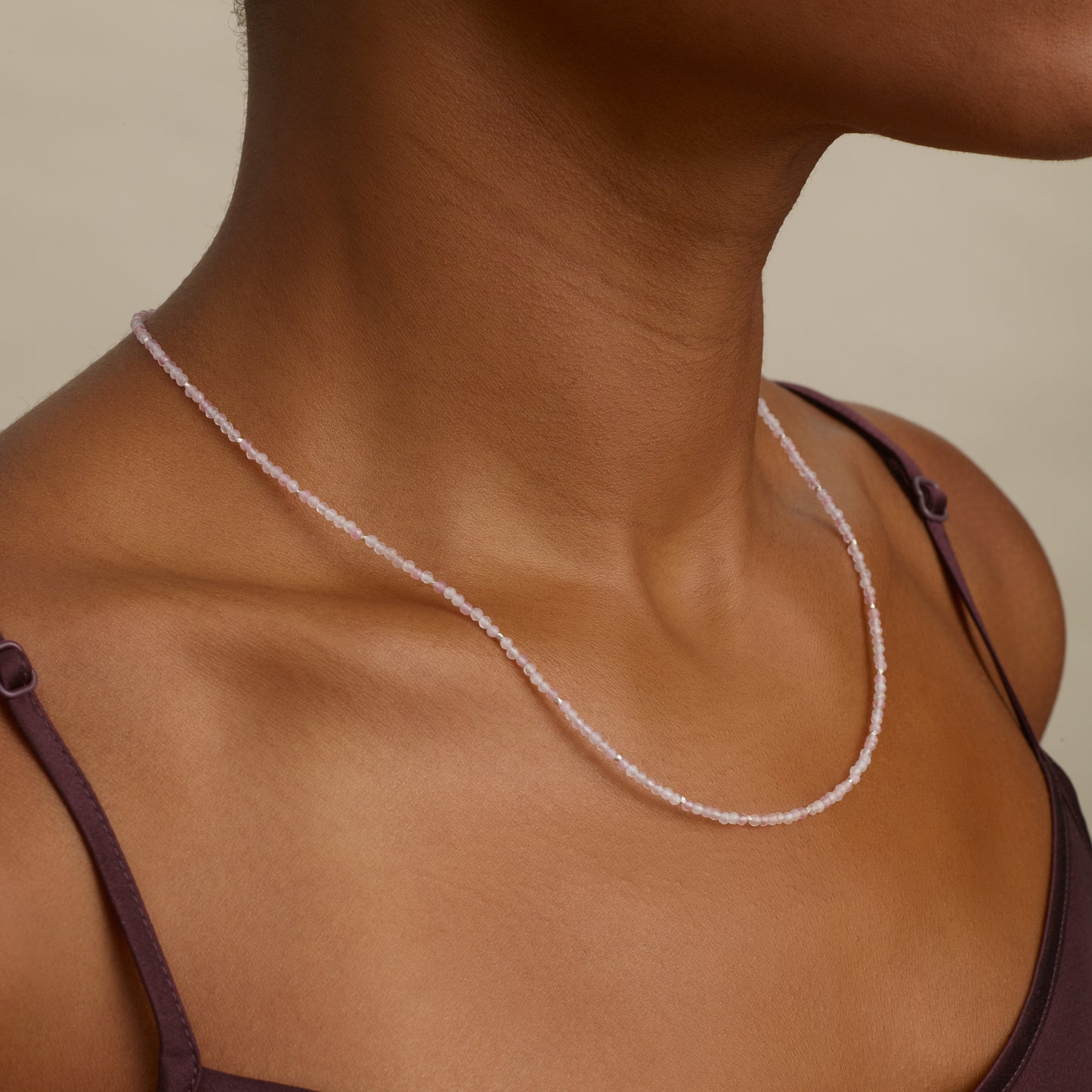 Dainty Rose Quartz Gemstone Necklace