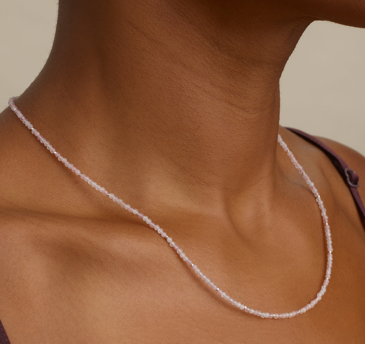 Dainty Rose Quartz Gemstone Necklace