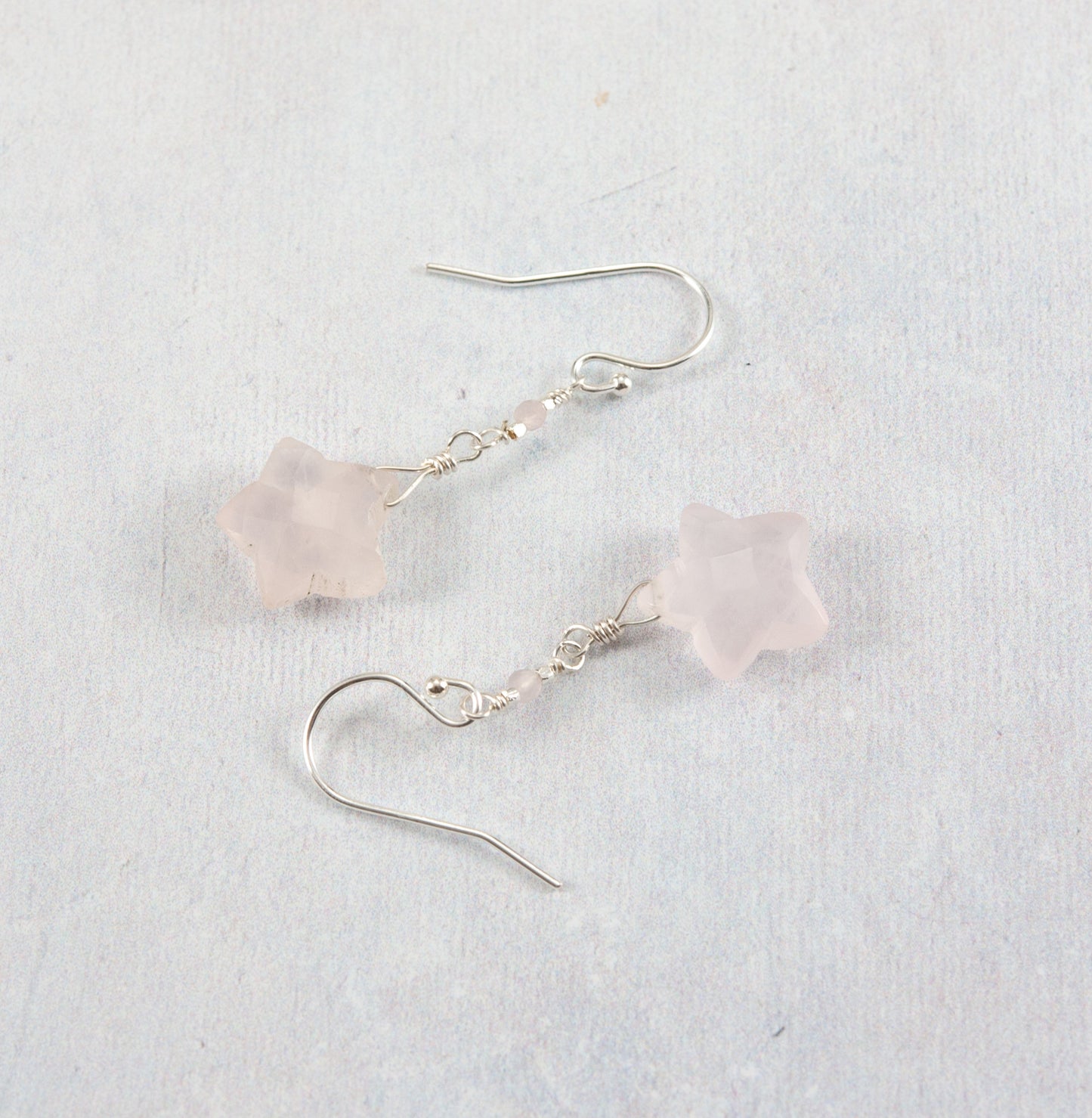 Rose Quartz Star Earrings