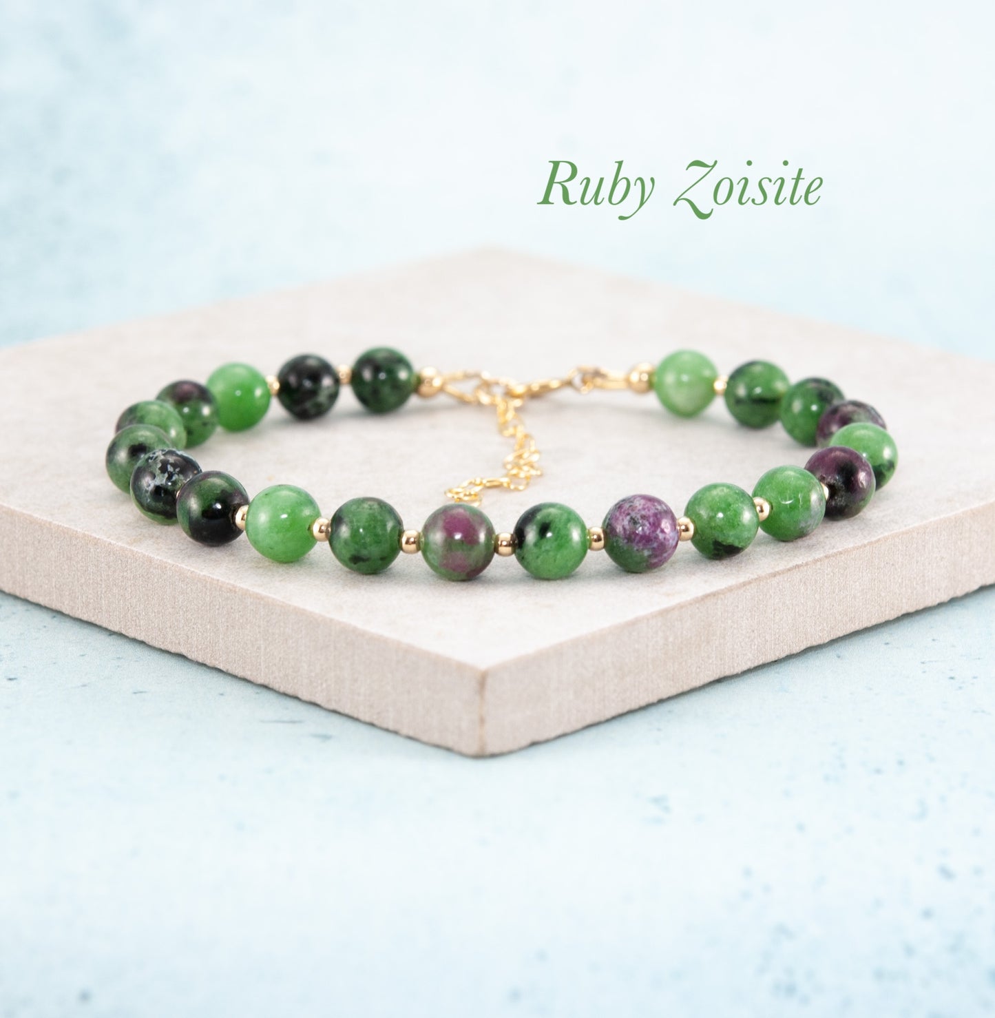 Ruby Zoisite Gemstone Bracelet