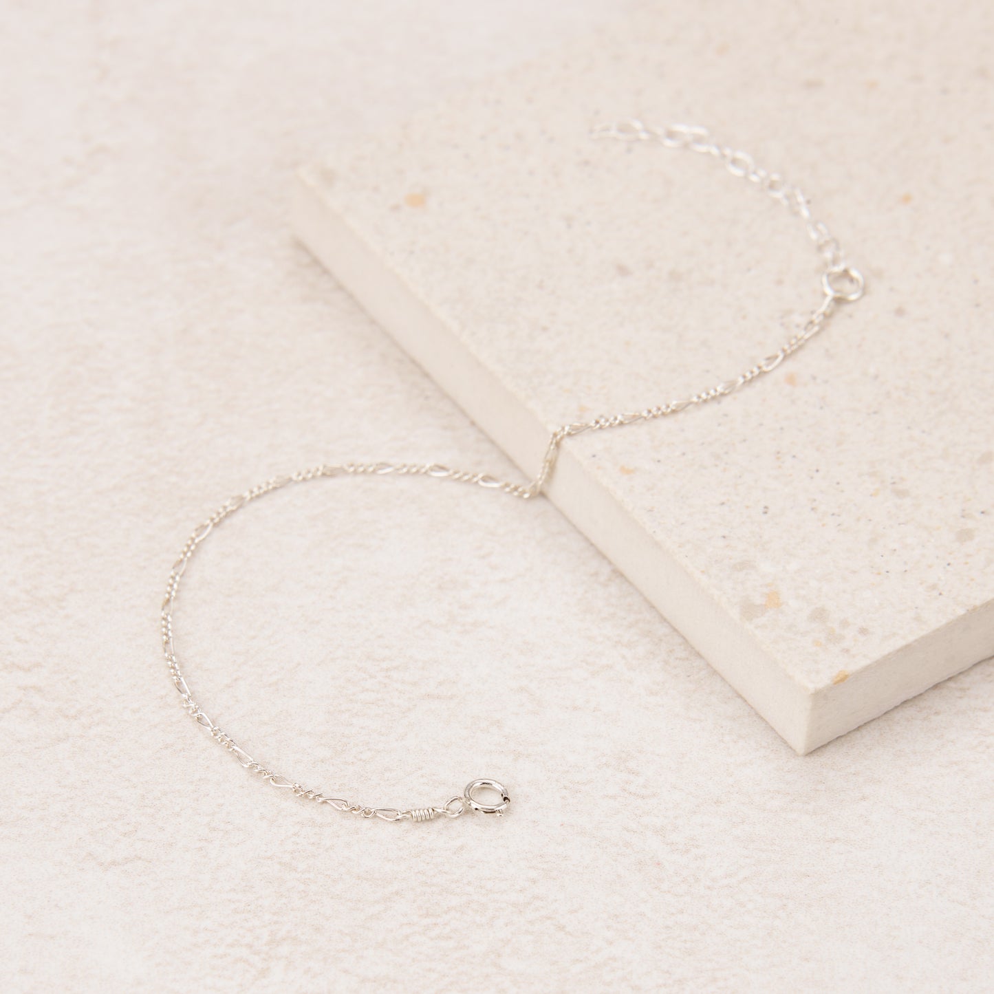 Dainty Silver Figaro Chain Bracelet