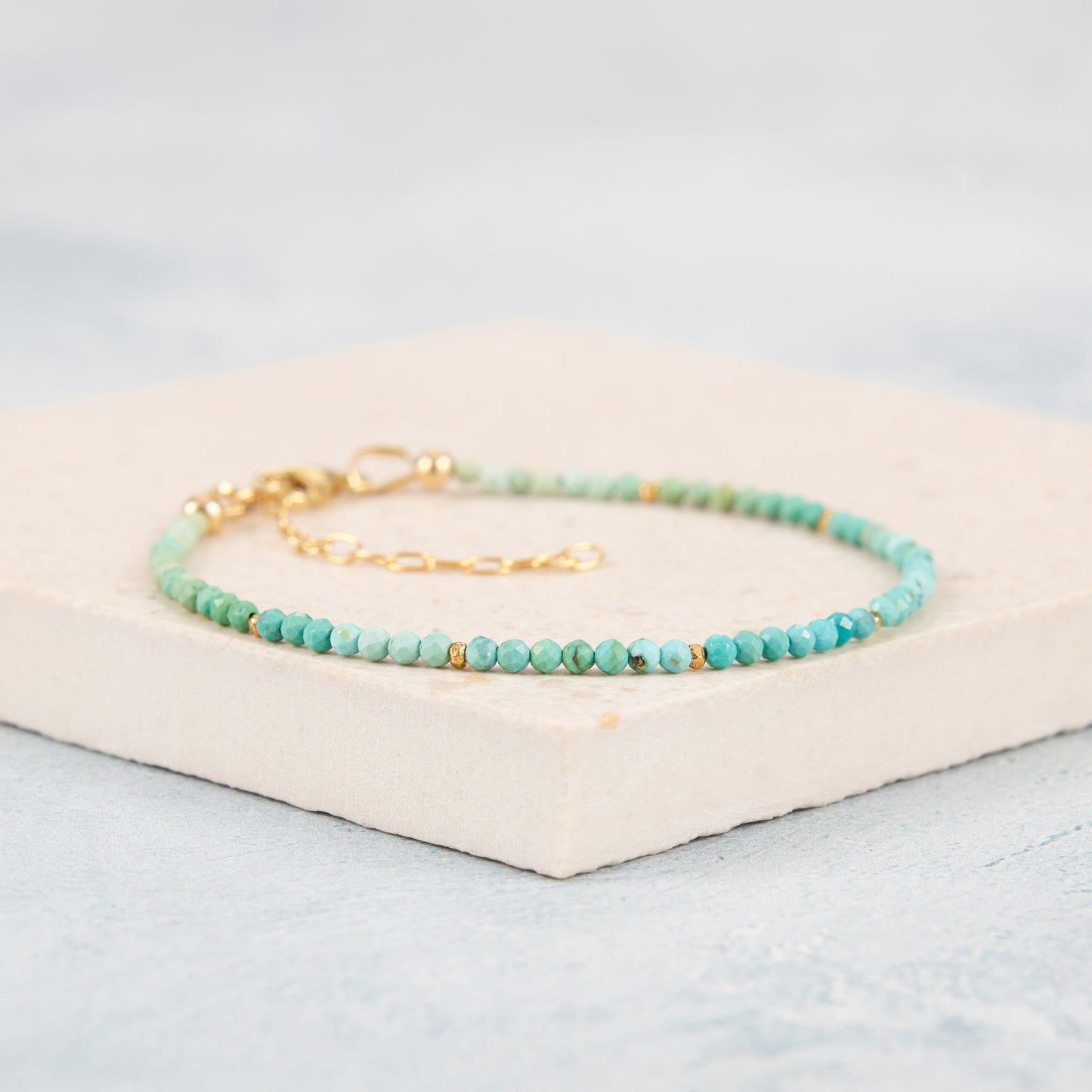 Sleeping Beauty Turquoise Dainty Bracelet, Ombre Blue & Green