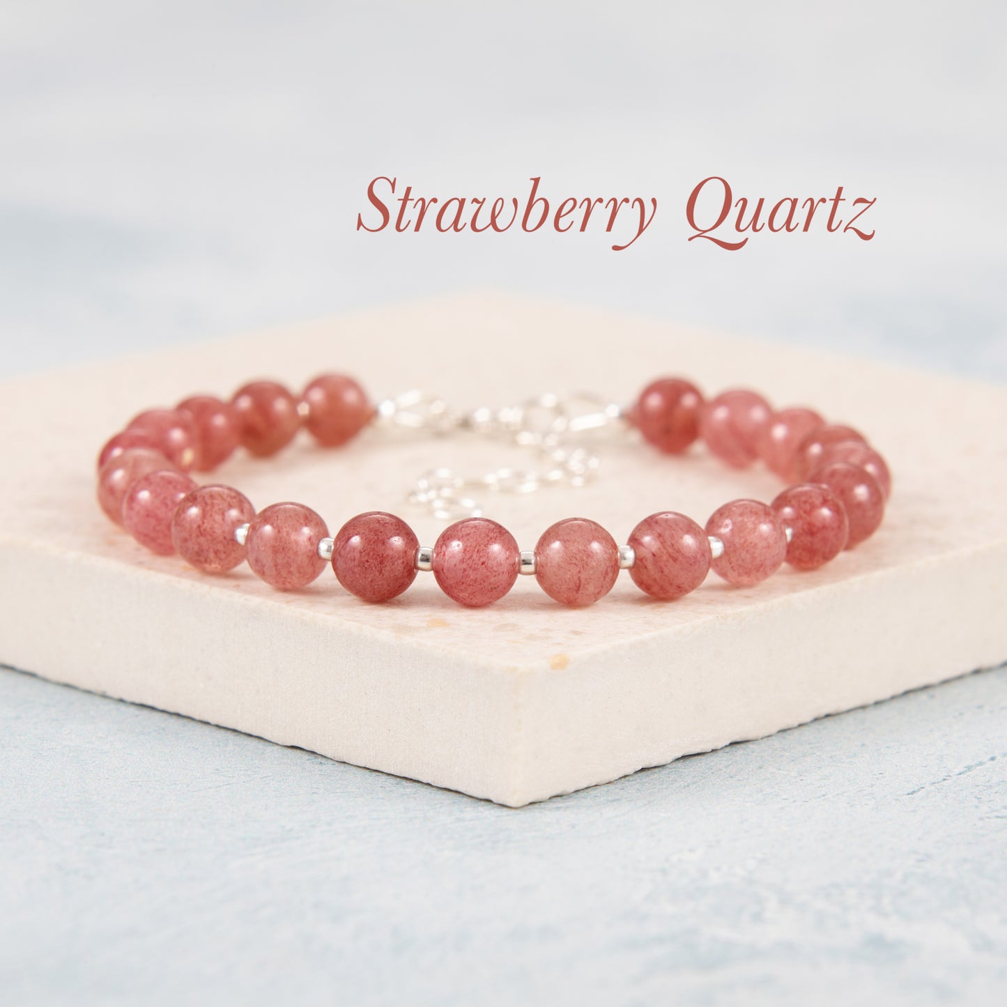 Strawberry Quartz Gemstone Bracelet