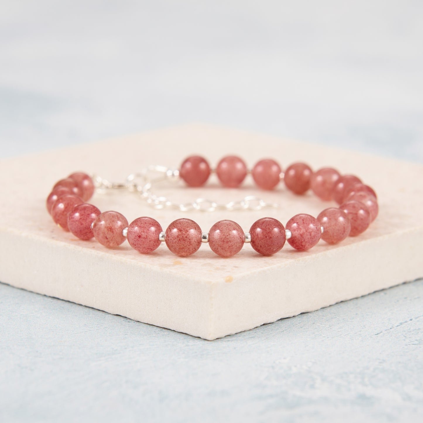 Strawberry Quartz Gemstone Bracelet