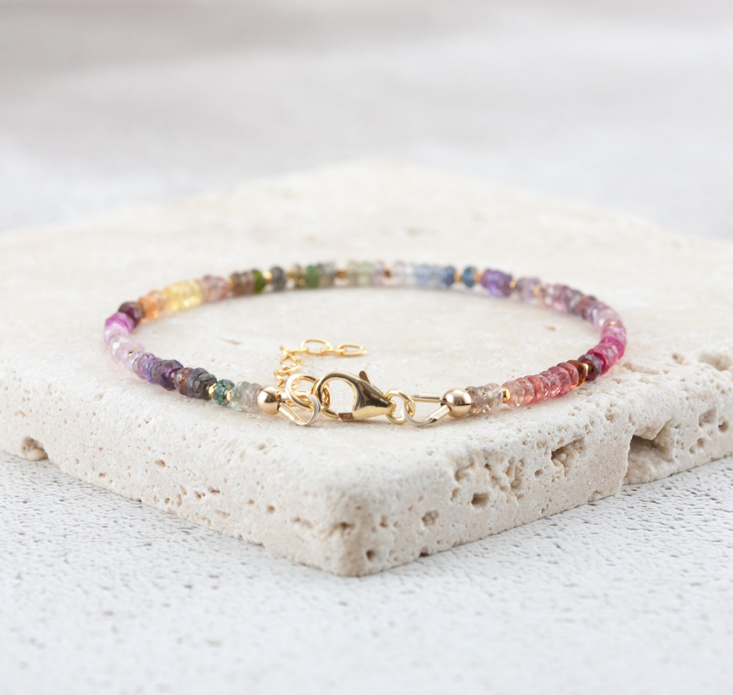 Dainty Multicolour Sapphire Gemstone Bracelet