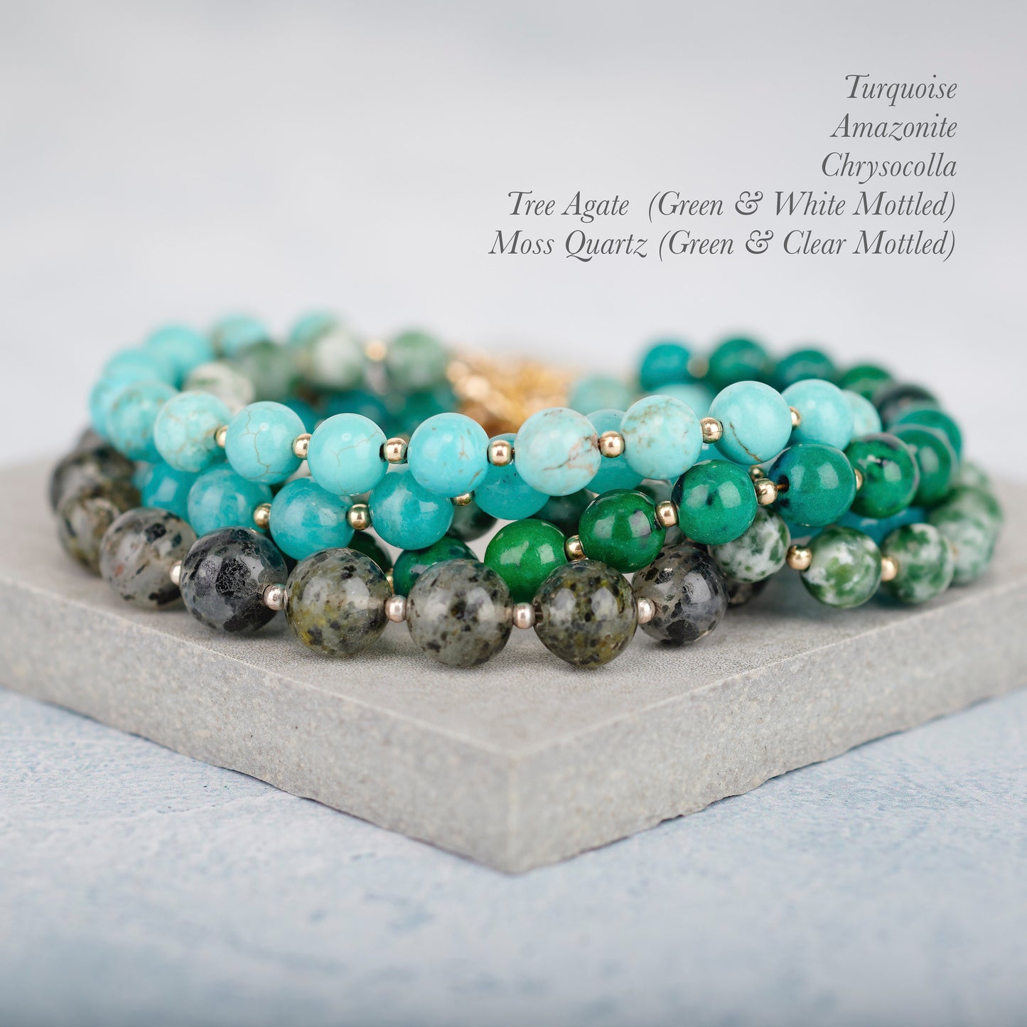 Green Spot Jasper Gemstone Bracelet