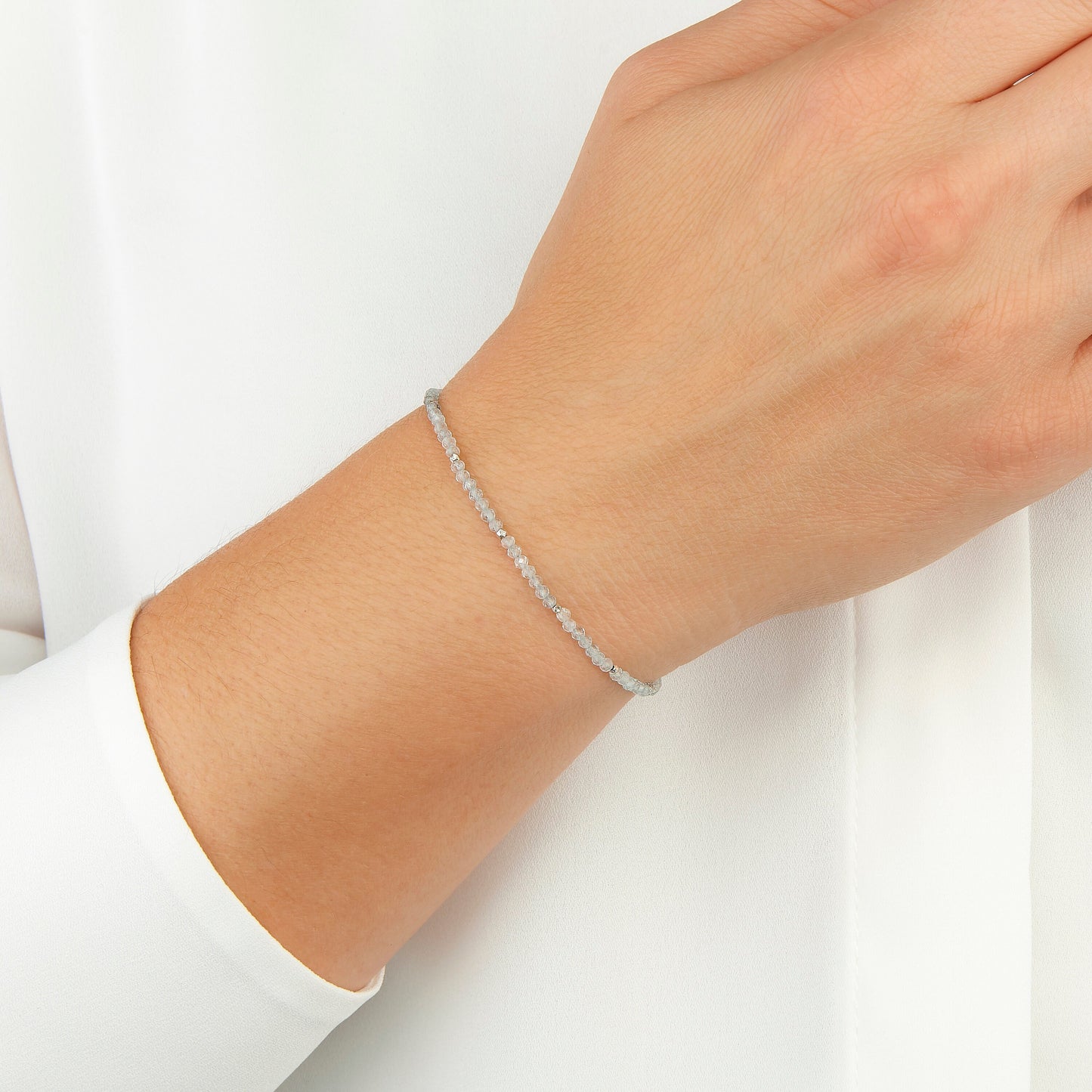 Dainty Aquamarine Gemstone Bracelet