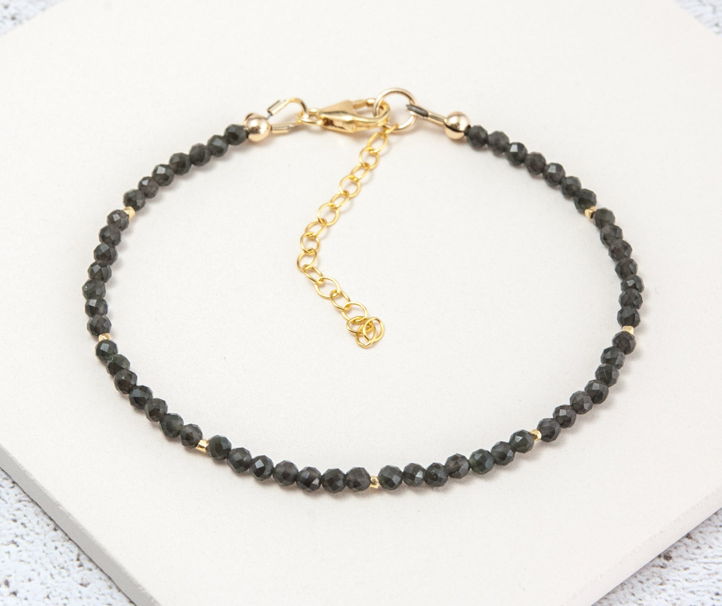 Dainty Obsidian Bracelet