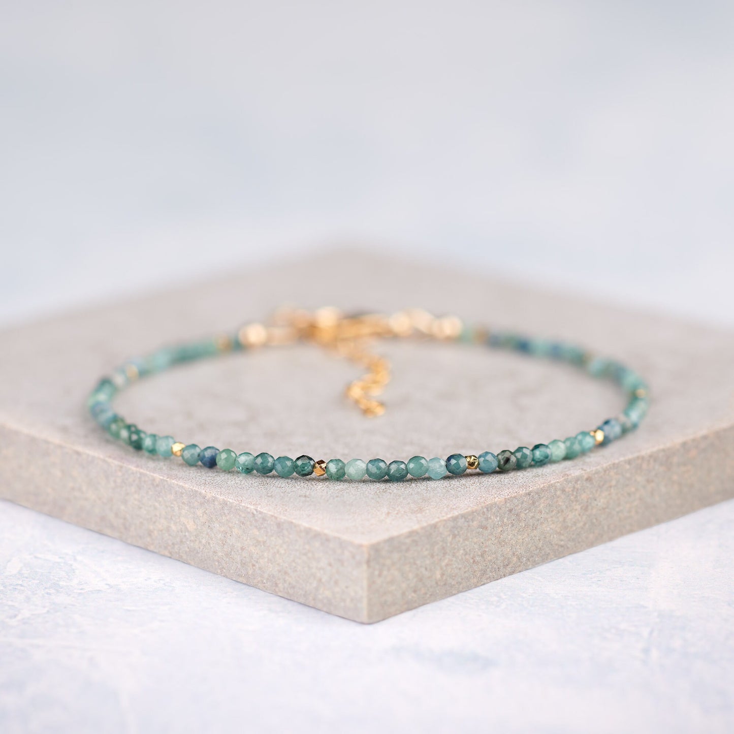 Dainty Blue Tourmaline Gemstone Necklace