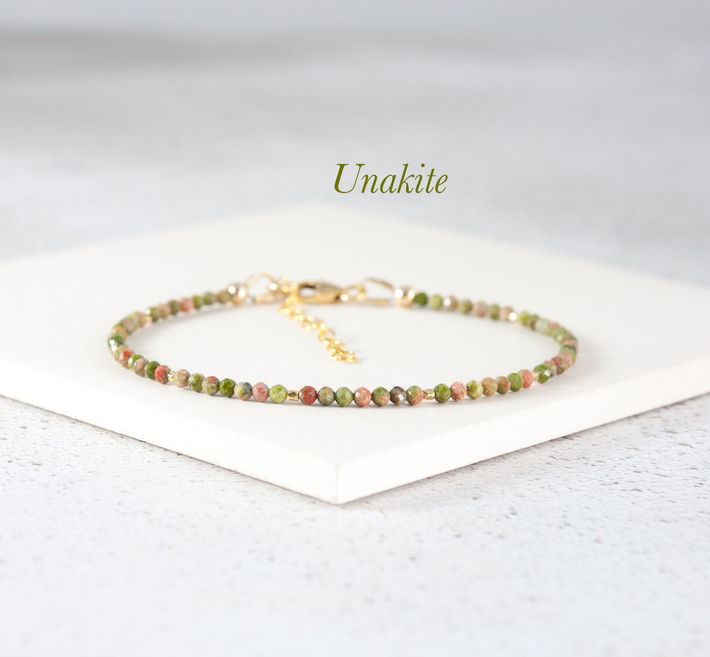 Dainty Unakite Gemstone Bracelet