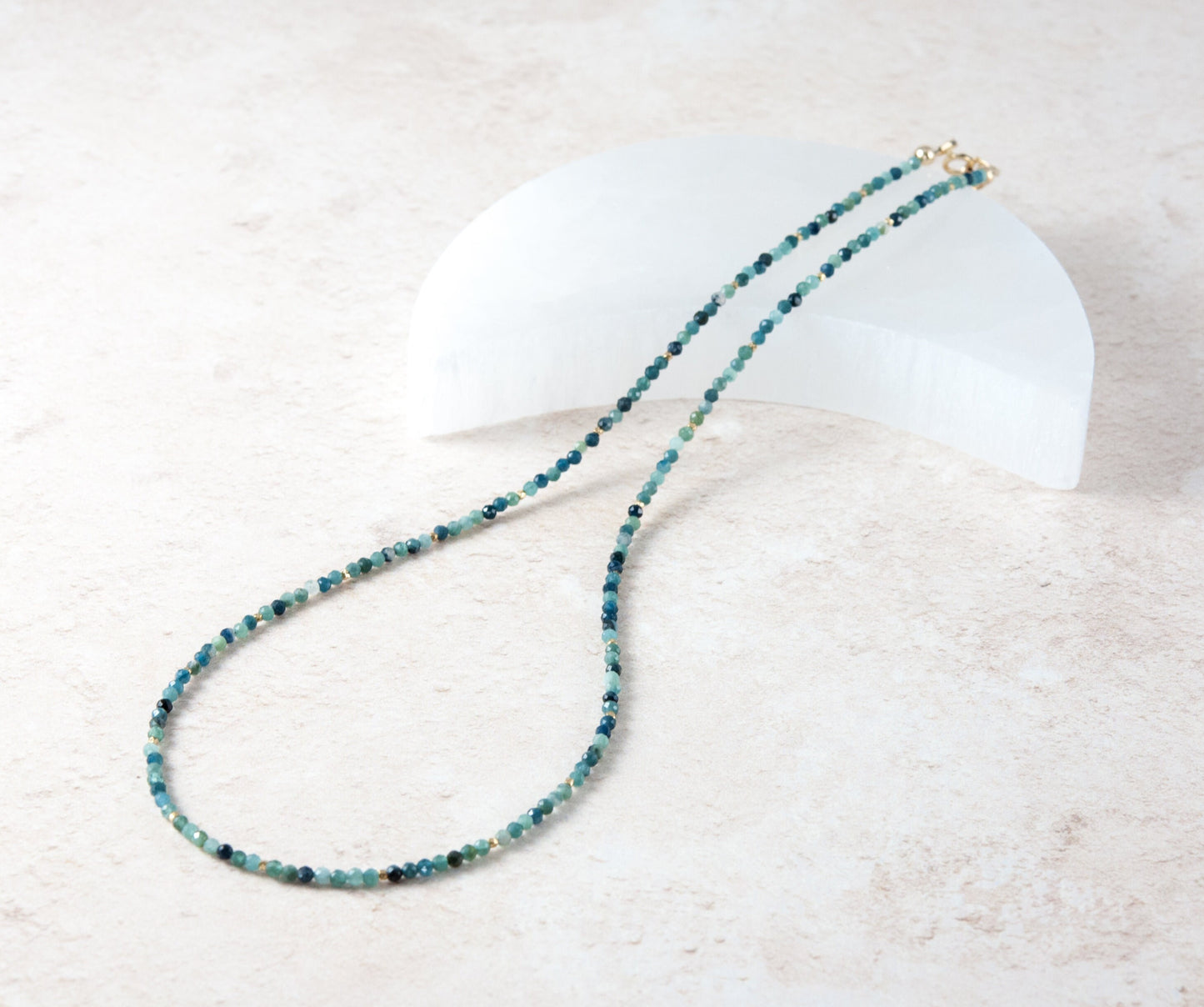 Dainty Blue Tourmaline Gemstone Necklace