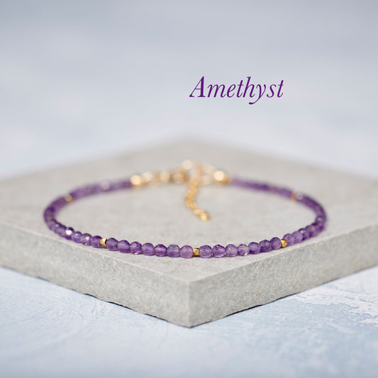 Amethyst Dainty Gemstone Bracelet