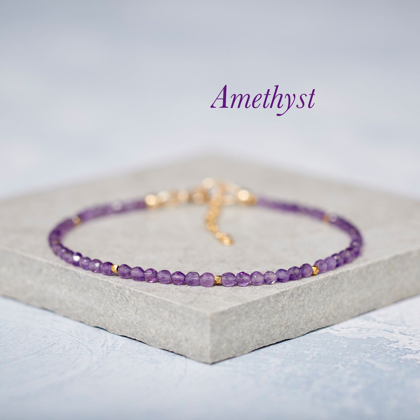 Amethyst Dainty Gemstone Bracelet
