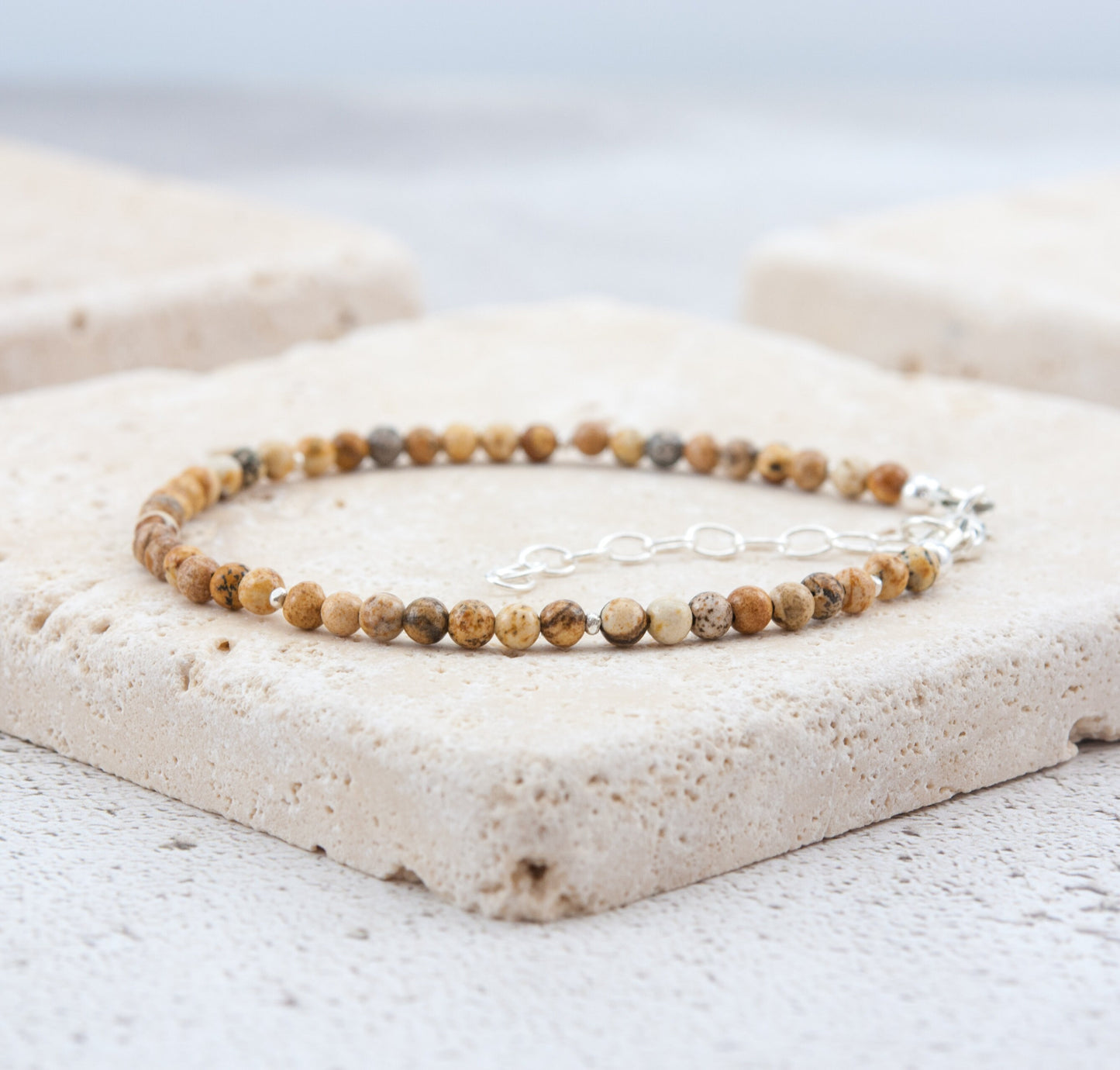 Dainty Picture Jasper Gemstone Bracelet