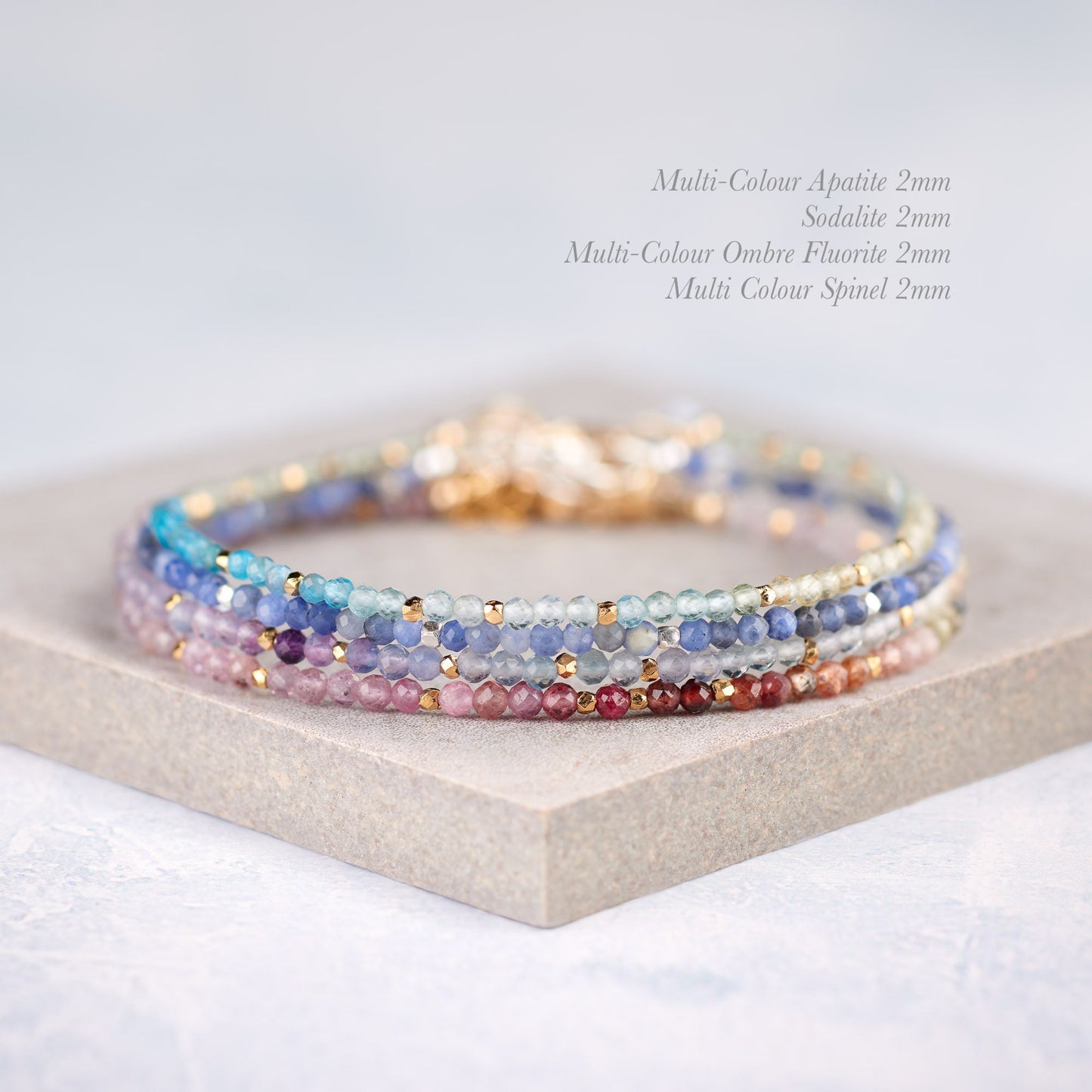 Dainty Multicolour Apatite Gemstone Bracelet