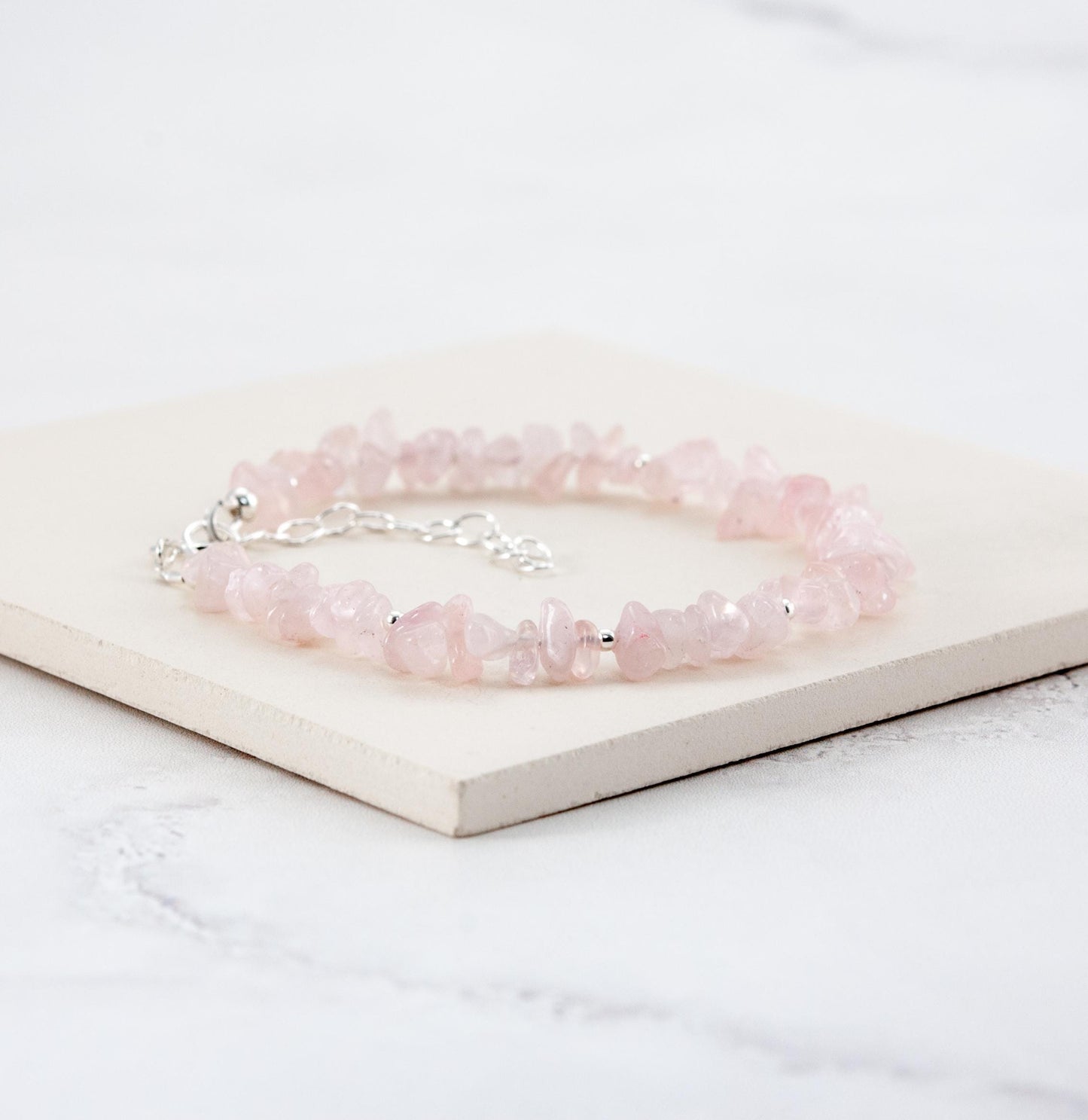 Raw Rose Quartz Gemstone Bracelet