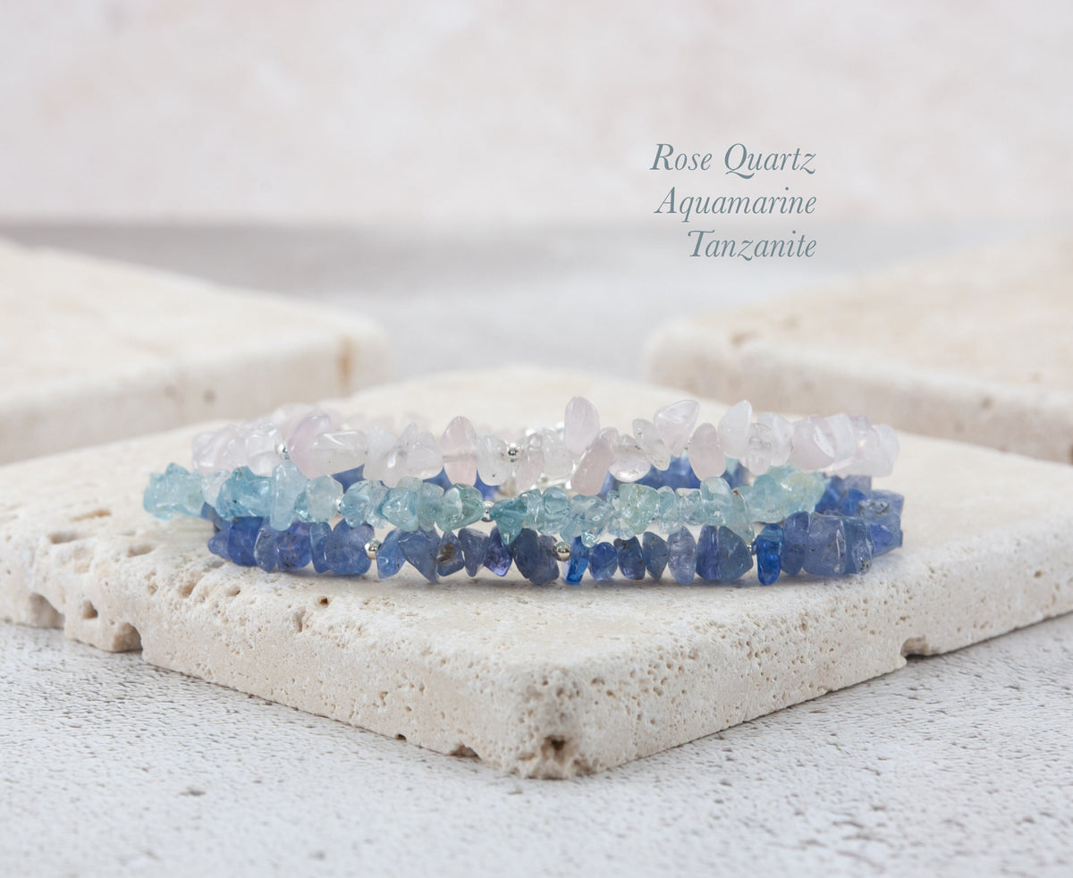 Raw Aquamarine Gemstone Bracelet