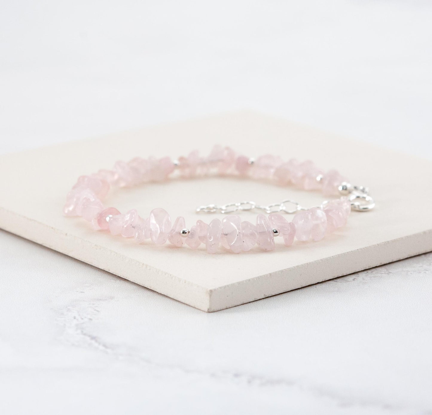 Raw Rose Quartz Gemstone Bracelet