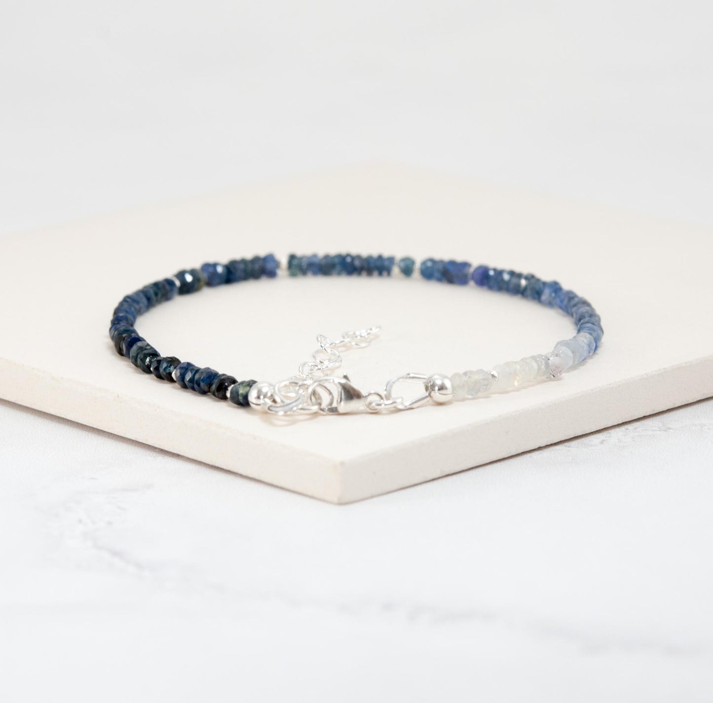 Dainty Blue Sapphire Ombre / Shaded Bracelet