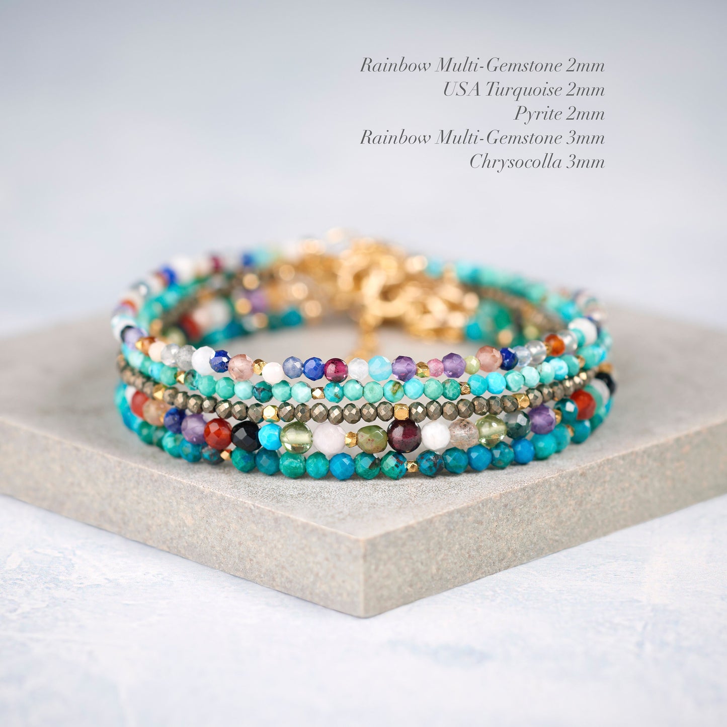Dainty Chrysocolla Gemstone Bracelet