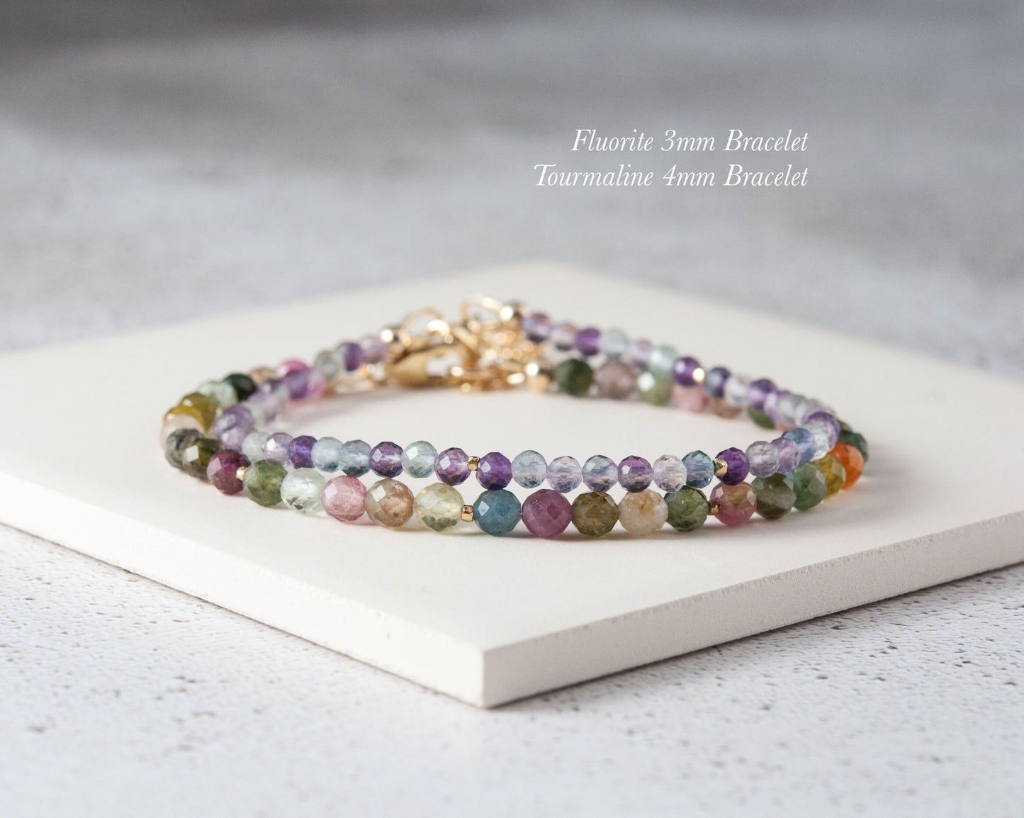 Dainty Fluorite Gemstone Bracelet (AAA Grade)