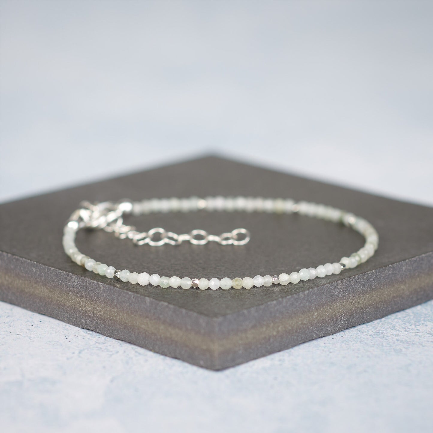 Dainty Jadeite Gemstone Bracelet (2mm)