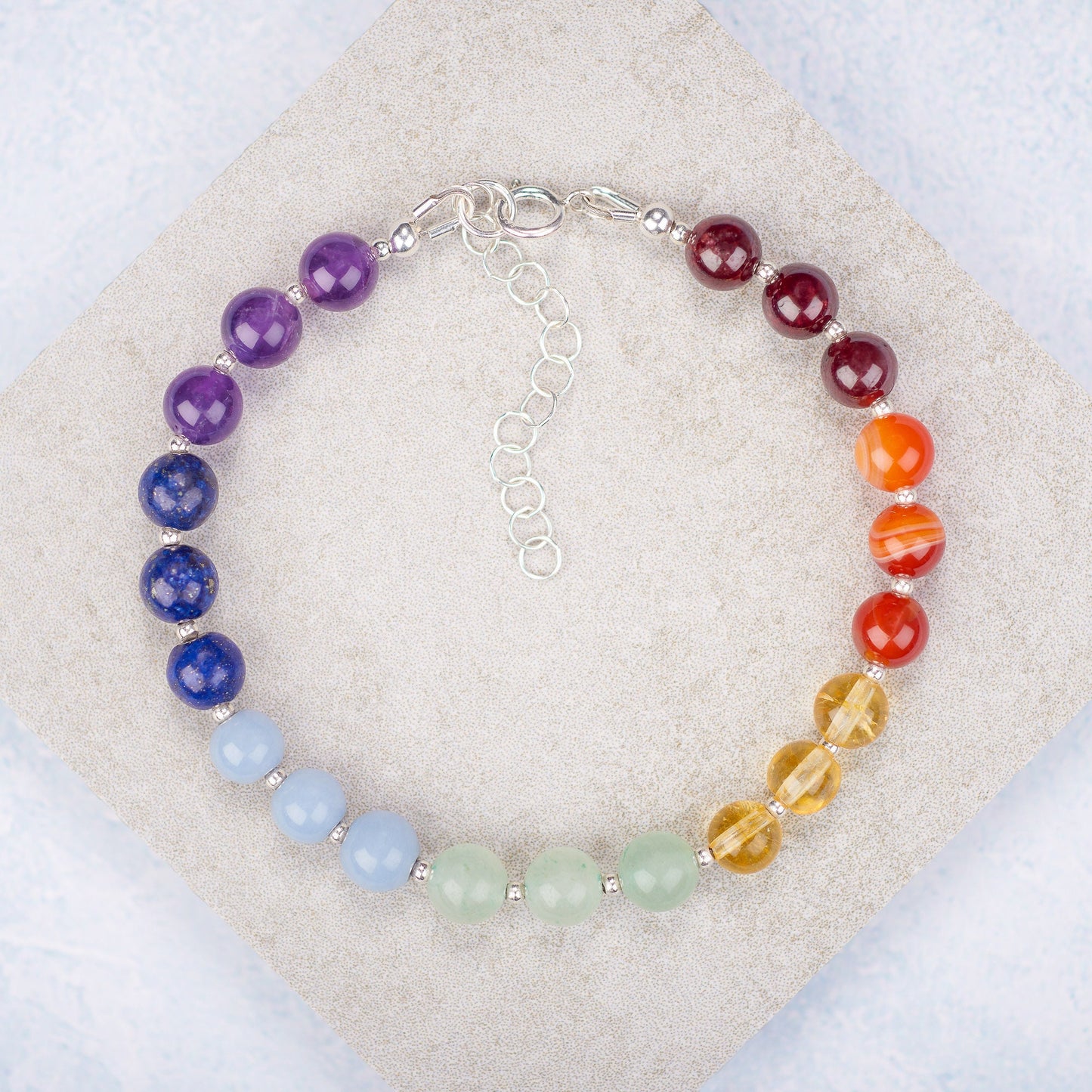 Seven Chakra Rainbow Gemstone Bracelet
