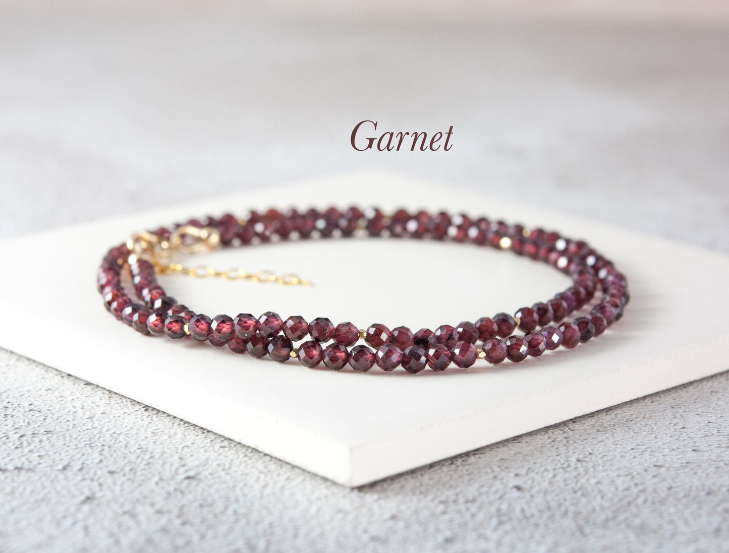 Dainty Red Garnet Dainty Gemstone Necklace
