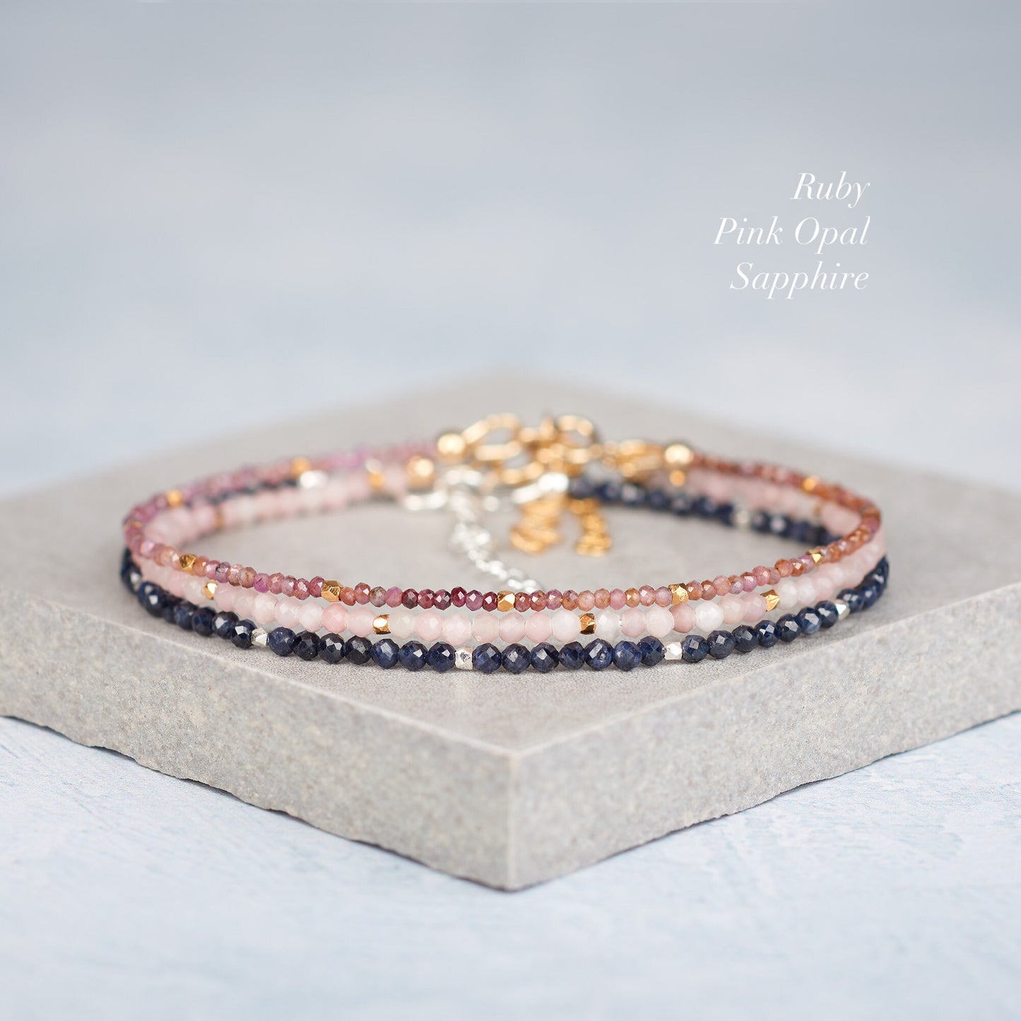 Dainty Ruby Gemstone Bracelet